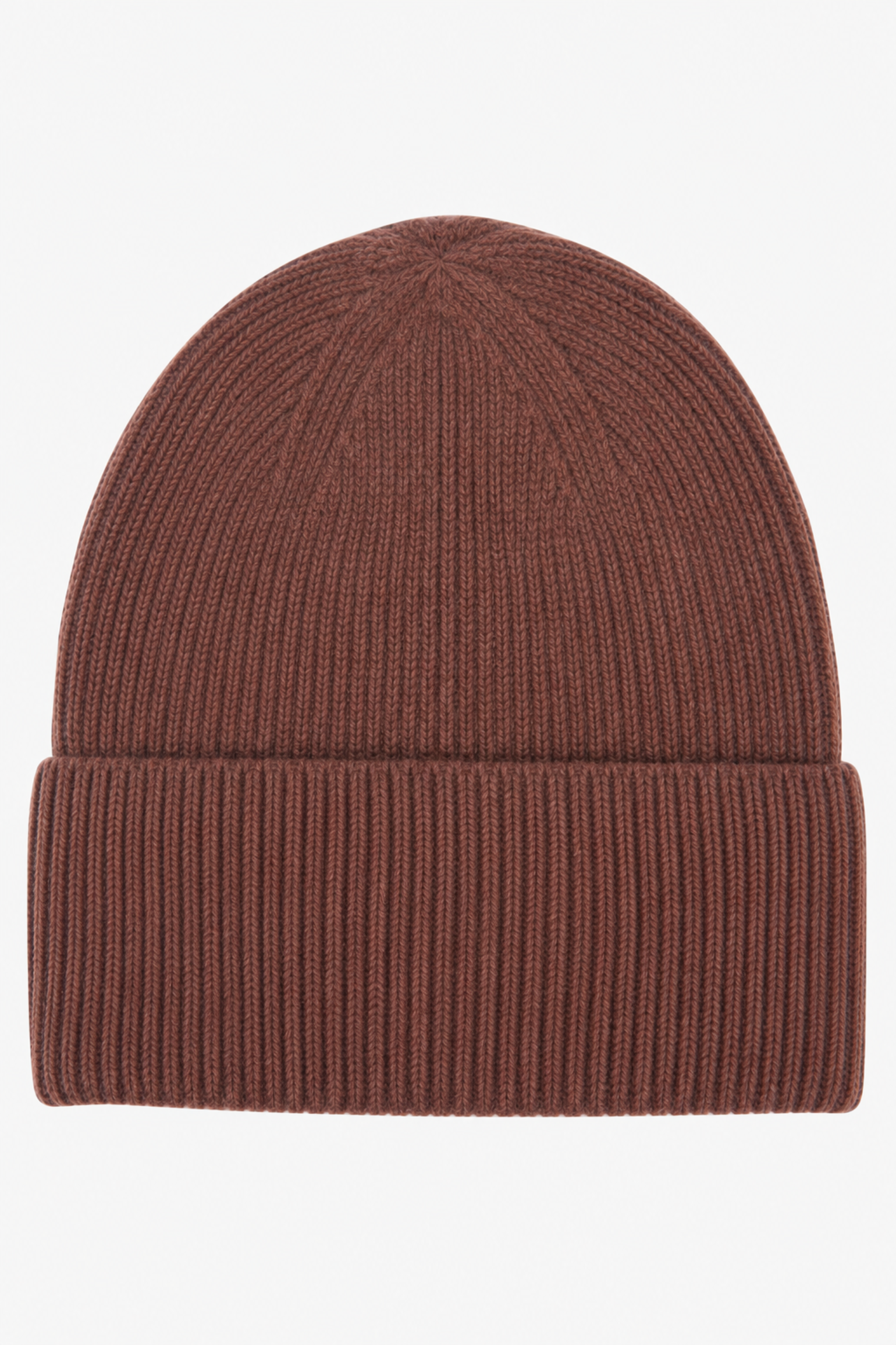 Brown-ribbed-beanie-hat