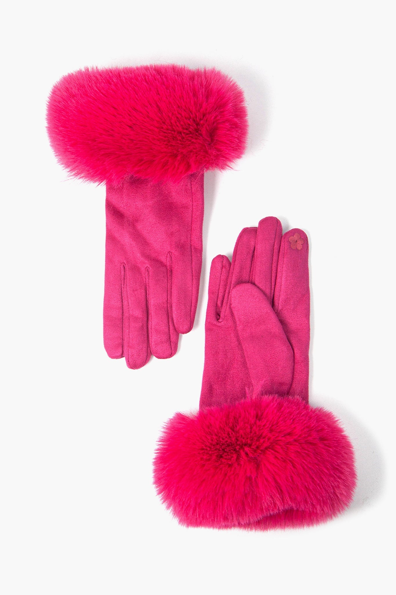 showing the back of the gloves and the palm with the touch screen responsive index finger