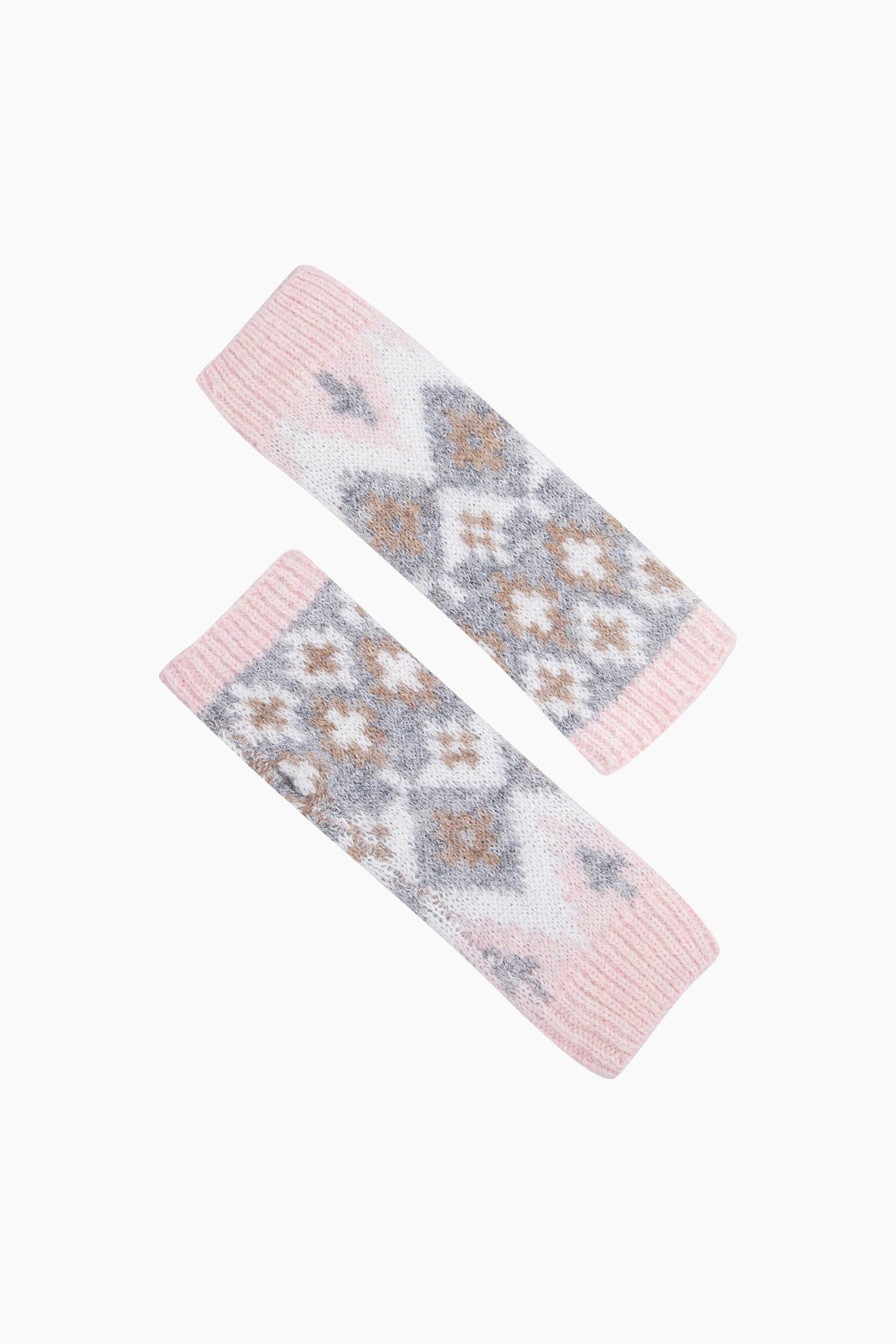 Nordic-Print-Wrist-Warmer-in-Light-Pink/Grey