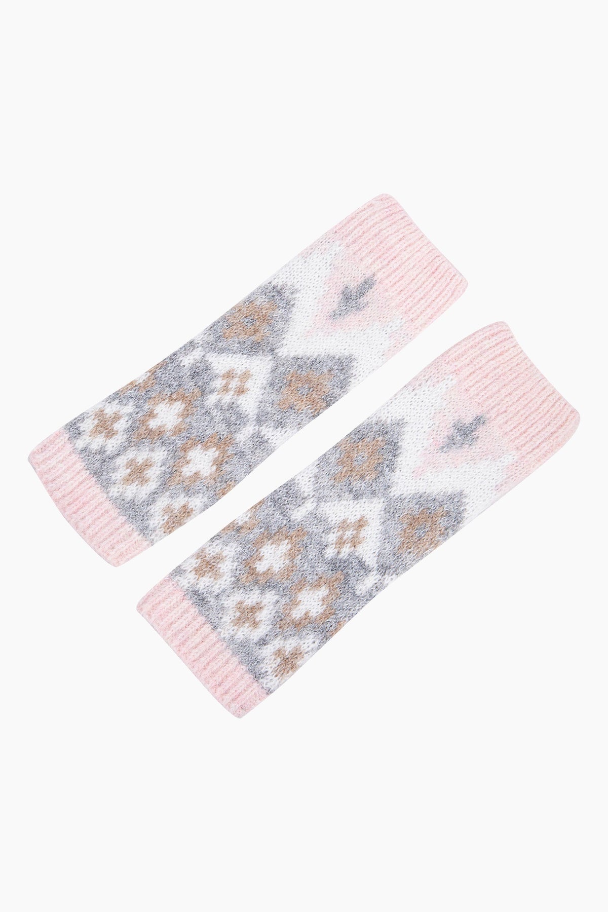 Nordic-Print-Wrist-Warmer-in-Light-Pink/Grey