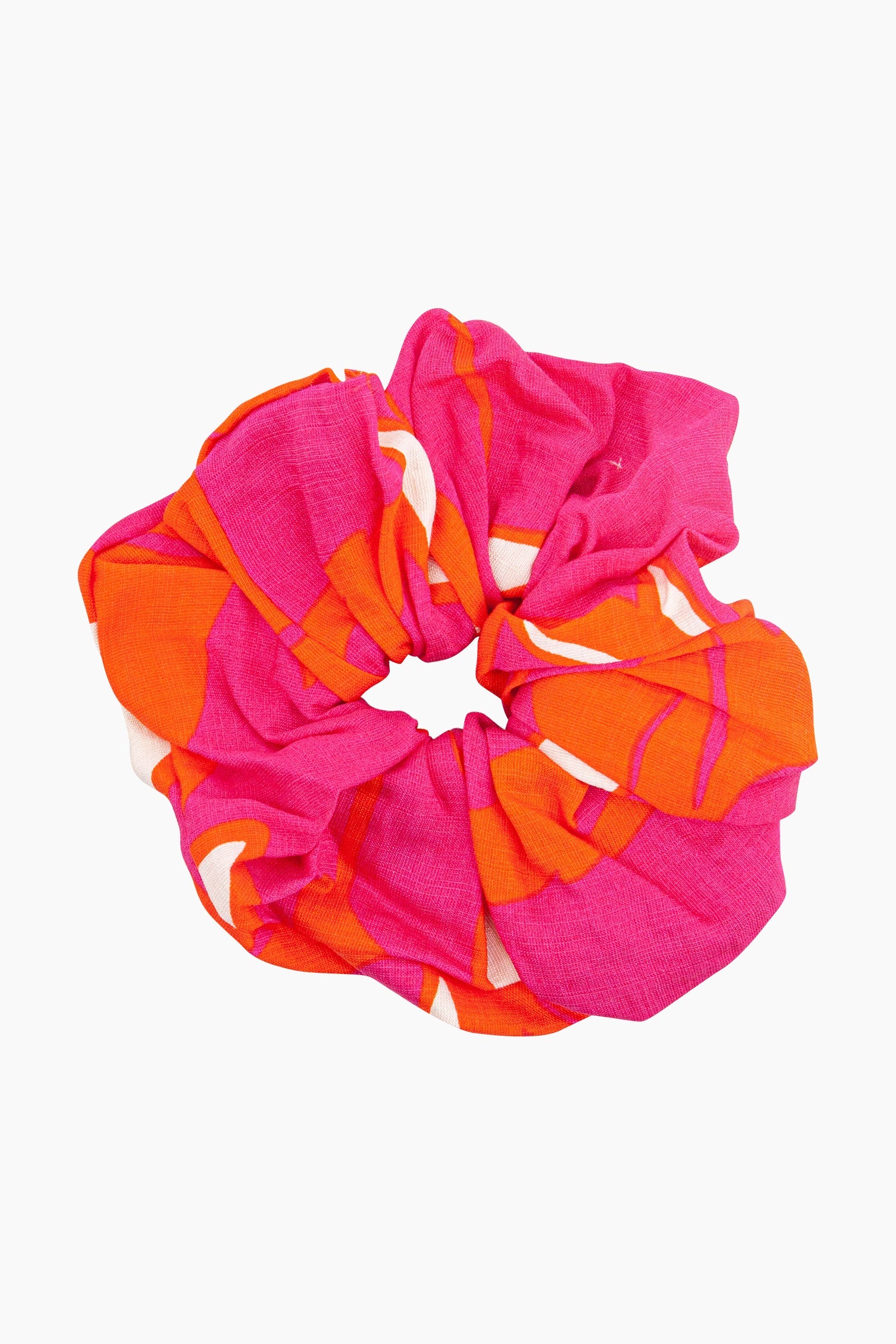 Large-Hibiscus-Floral-Scrunchie-in-Hot-Pink-Front