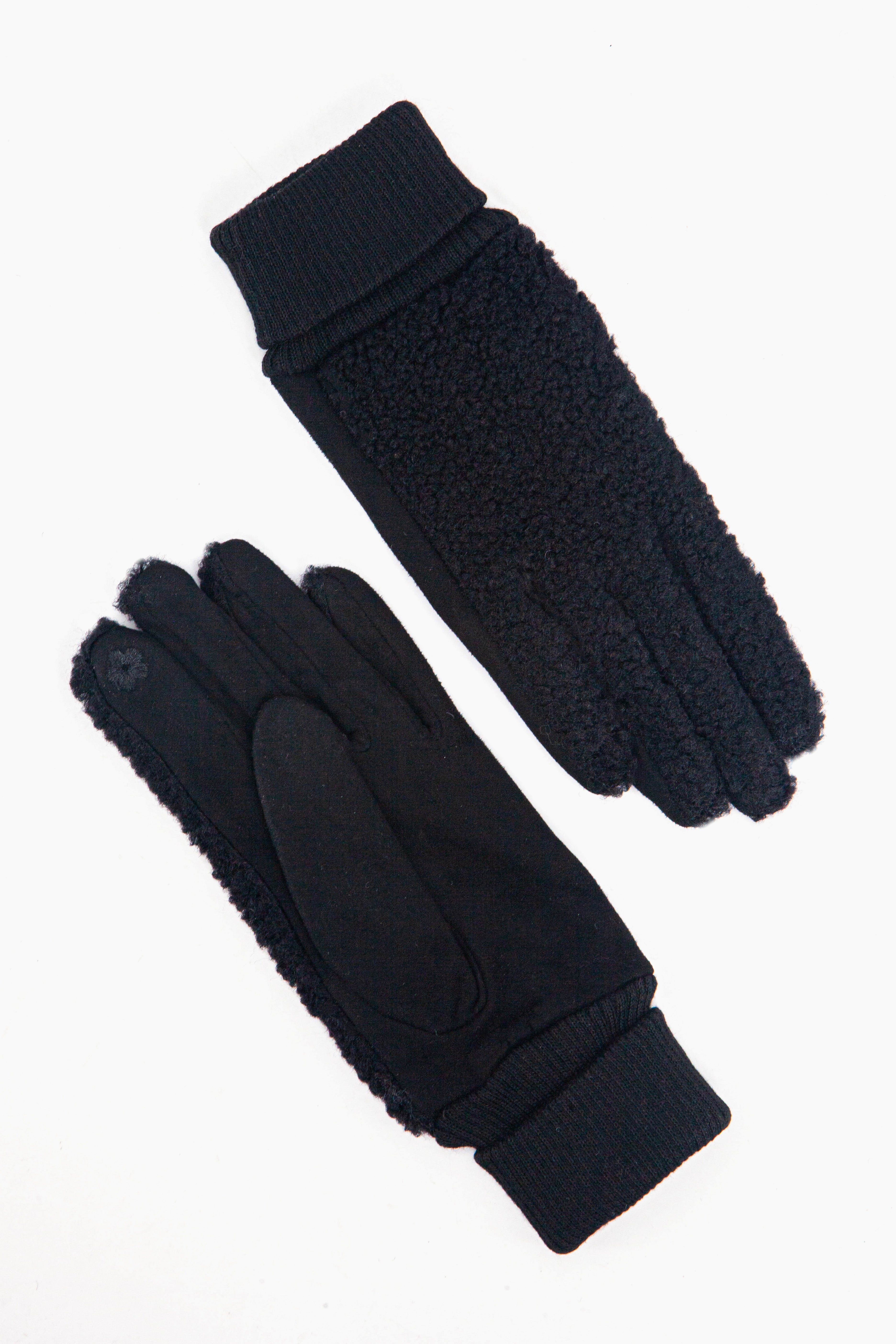 winnie-black-borg-fleece-gloves-front-and-back