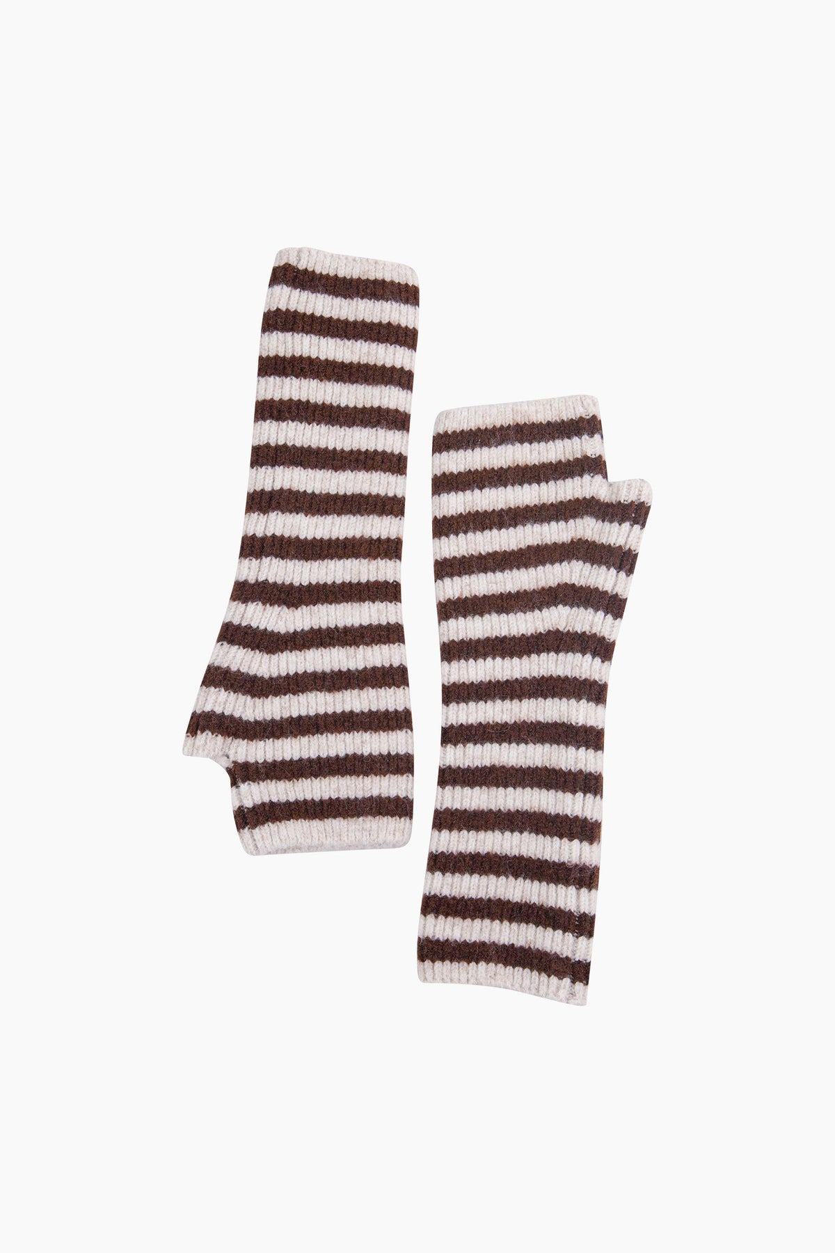 Cream/Brown-Long-Striped-Wrist-Warmer