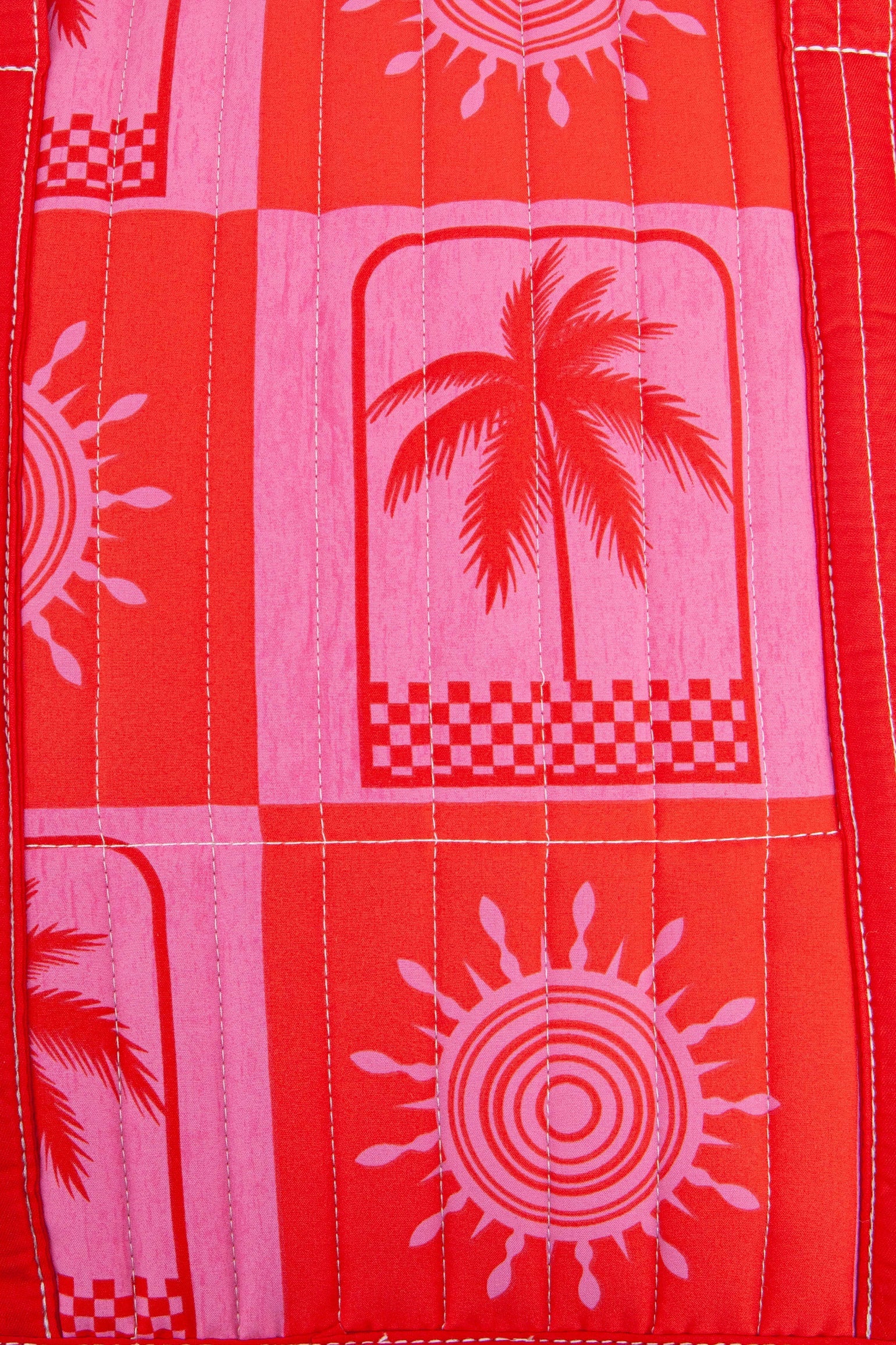 Palm-Tree-Double-Handle-Tote-Bag-in-Red/Pink-Closeup