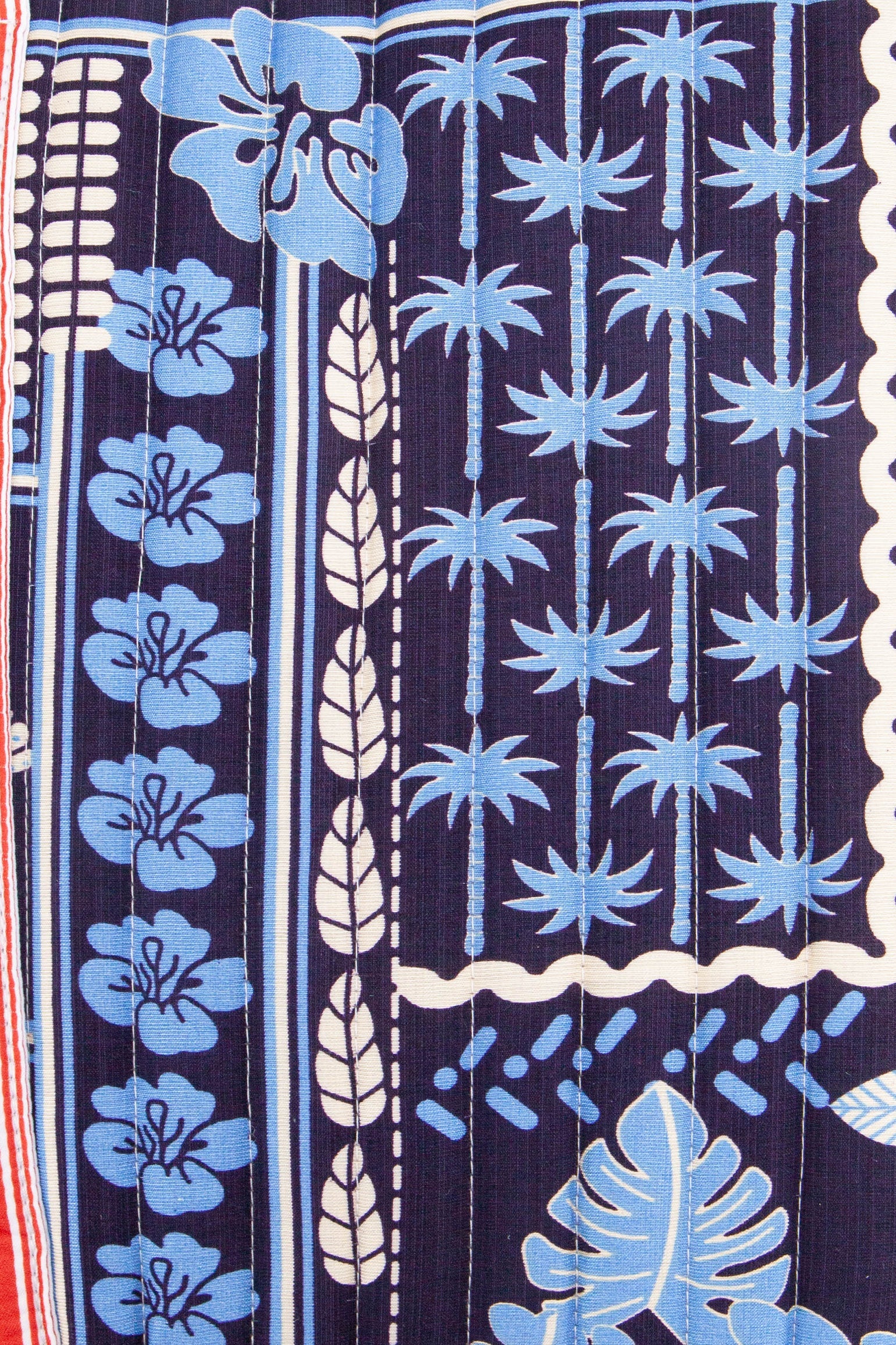 Tile-Print-Double-Handle-Tote-Bag-in-Navy-Blue-Closeup