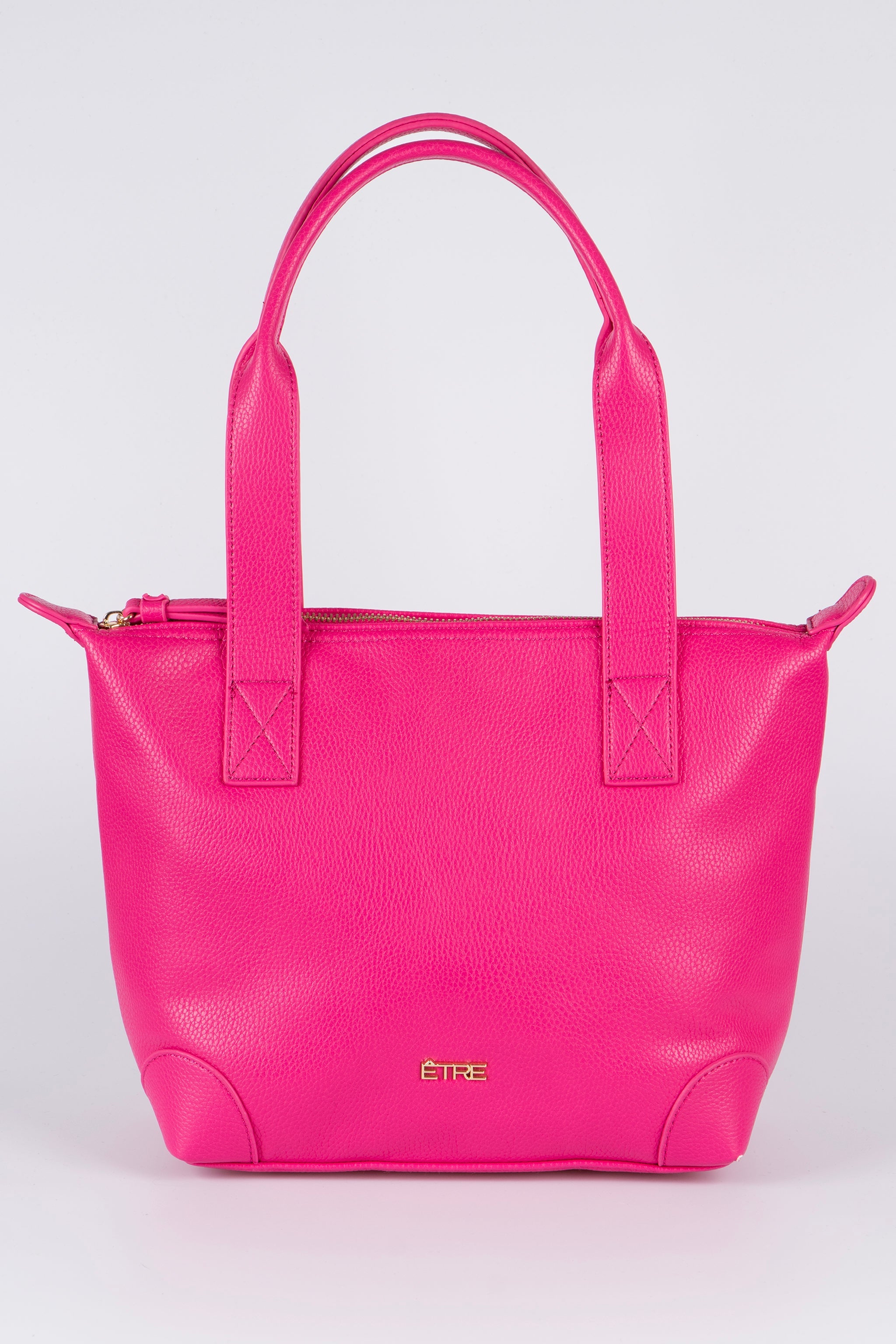 Gigi Medium Tote Bag - Fuchsia, Pebbled Faux Leather