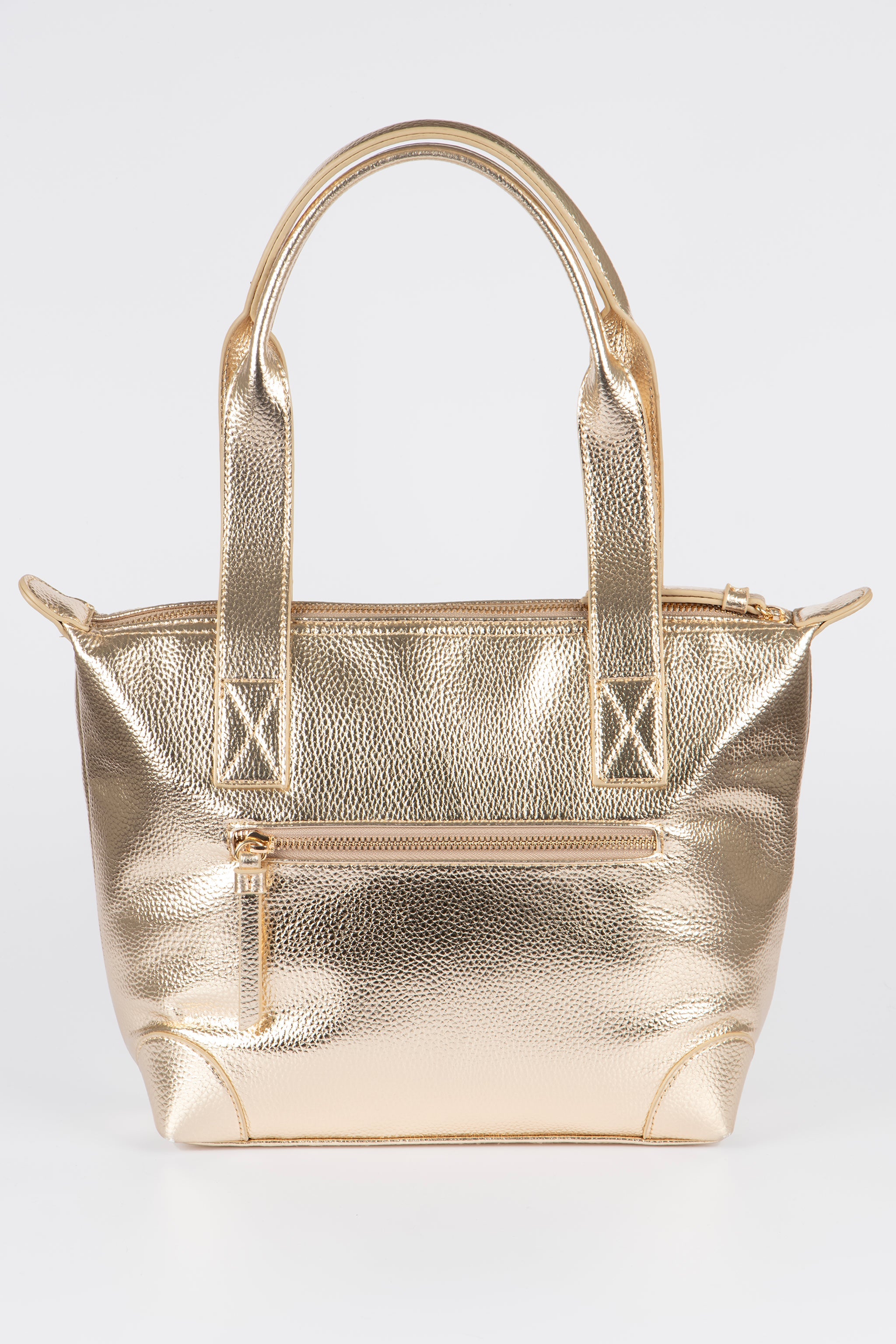 Gigi Medium Tote Bag - Gold, Metallic Faux Leather