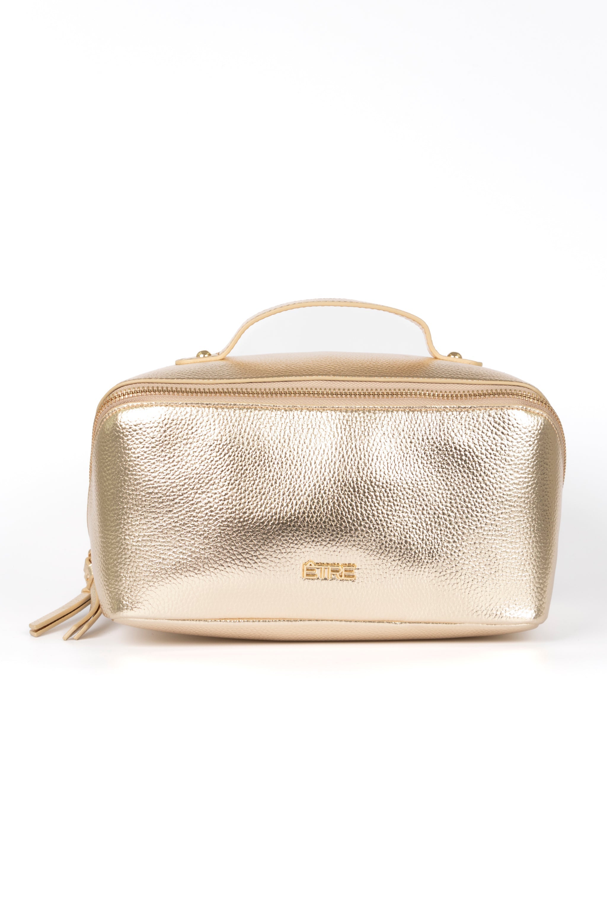 Mila Vanity Case - Gold, Metallic Faux Leather