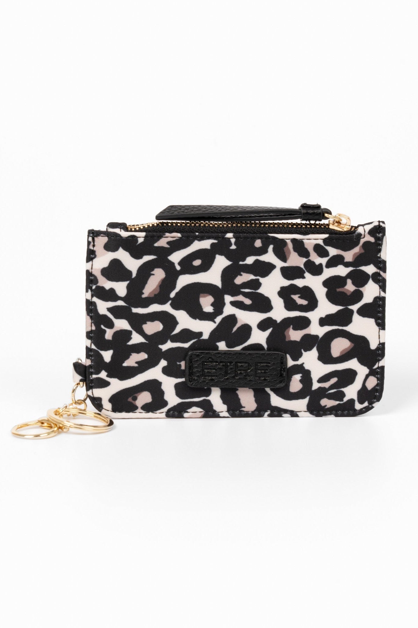 florrie-card-holder-wallet-cream-leopard-print-nylon-front-view-two-clip-on-attachments