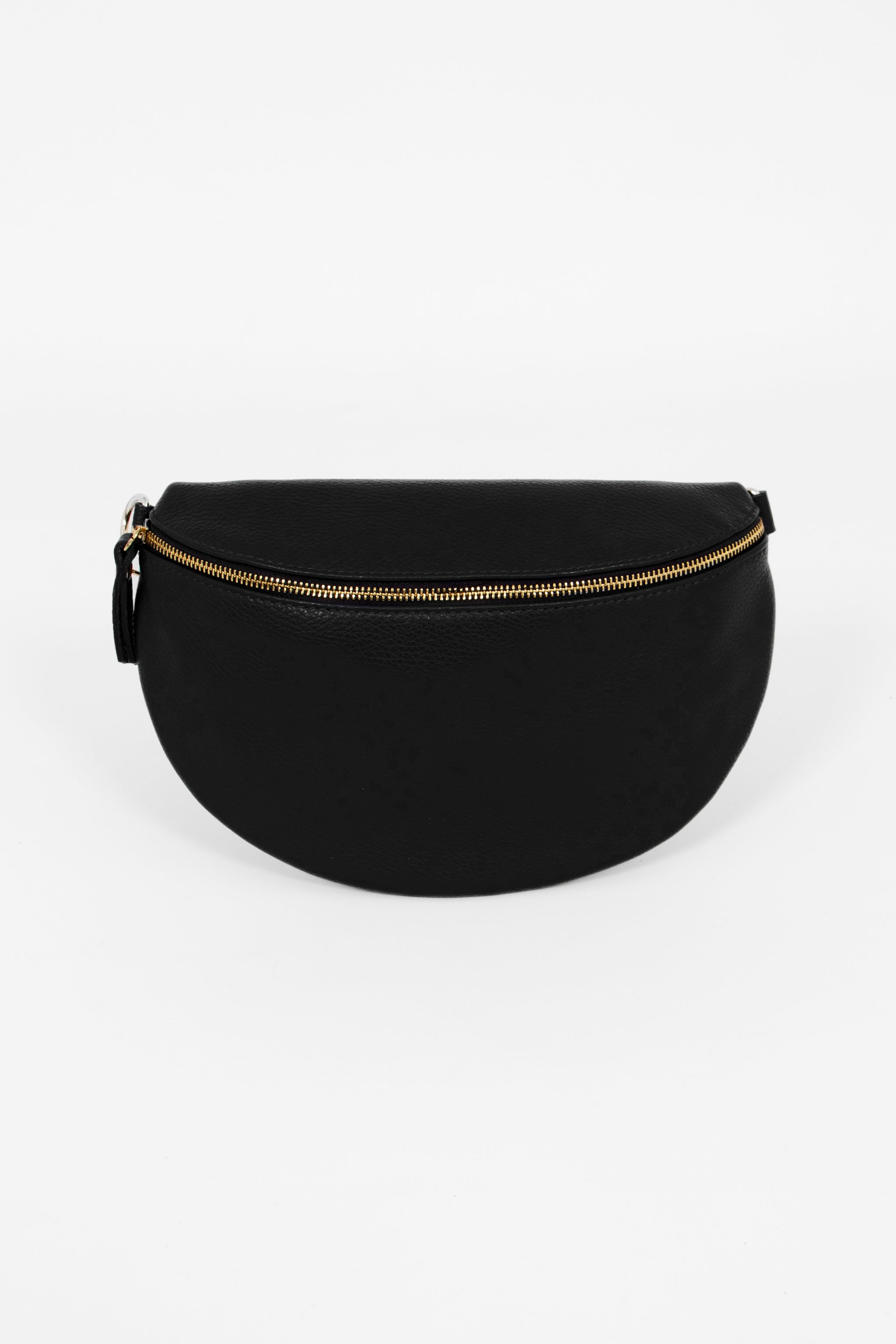 Meadow Half-Moon Crossbody Bag - Black, Pebbled