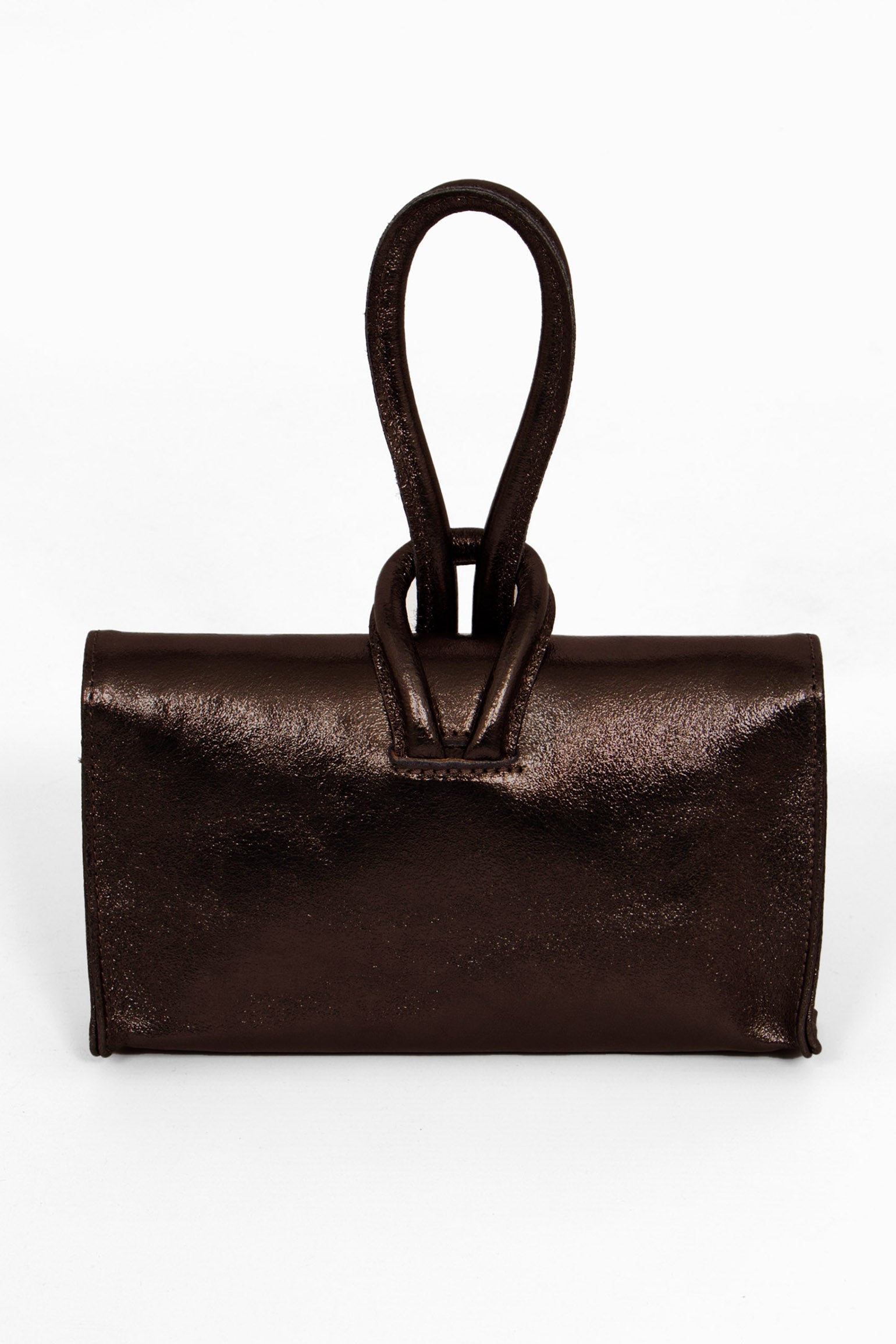 Trixie-Clutch-Bag-Metallic-Italian-Leather-in-Brown-Back