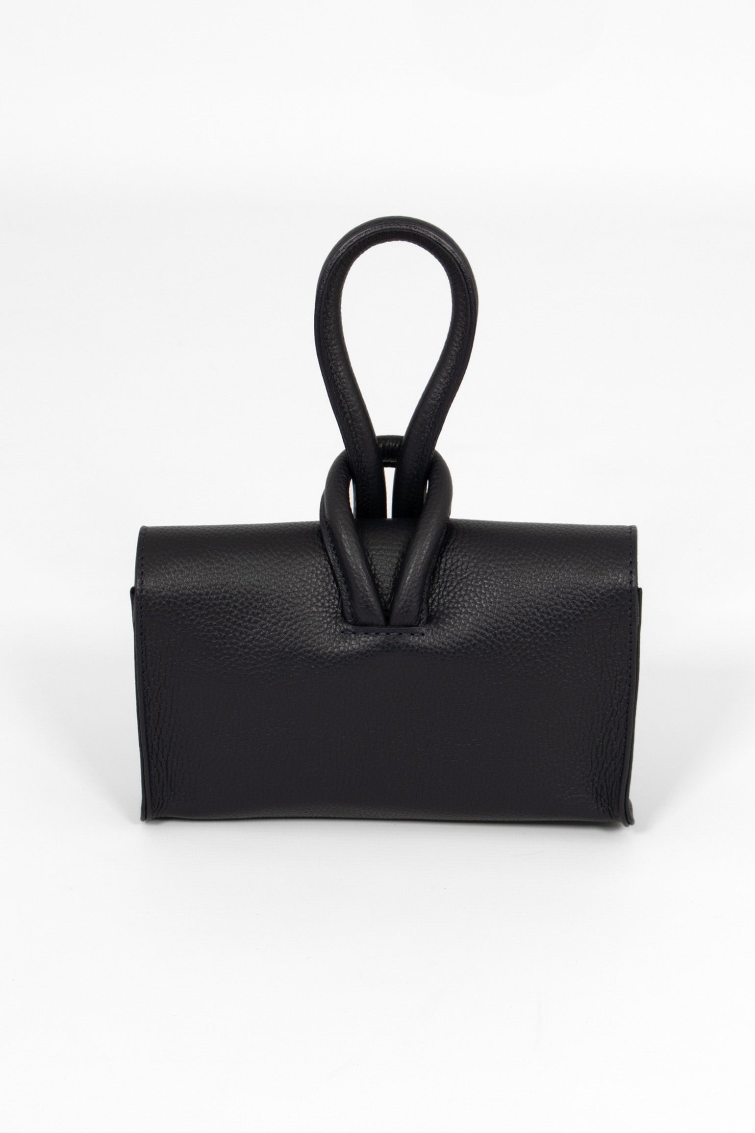 Trixie Italian Leather Wristlet Clutch Bag - Navy Blue, Pebbled