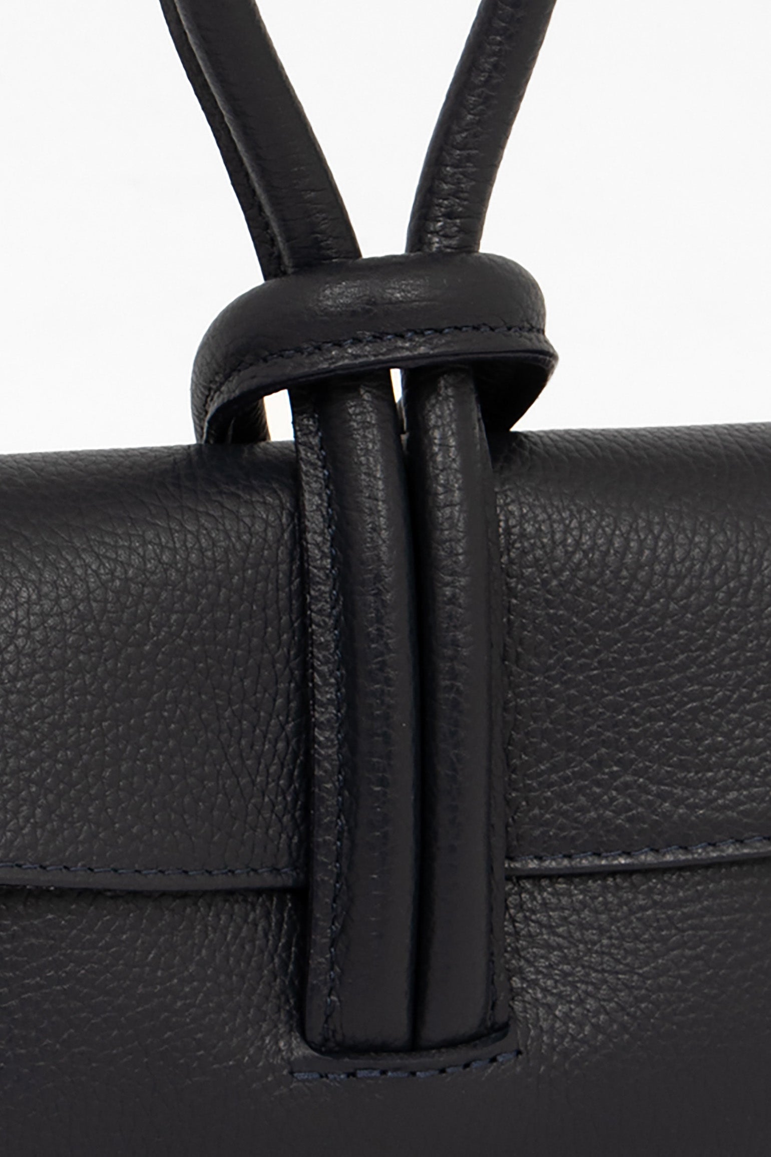 Trixie Italian Leather Wristlet Clutch Bag - Navy Blue, Pebbled