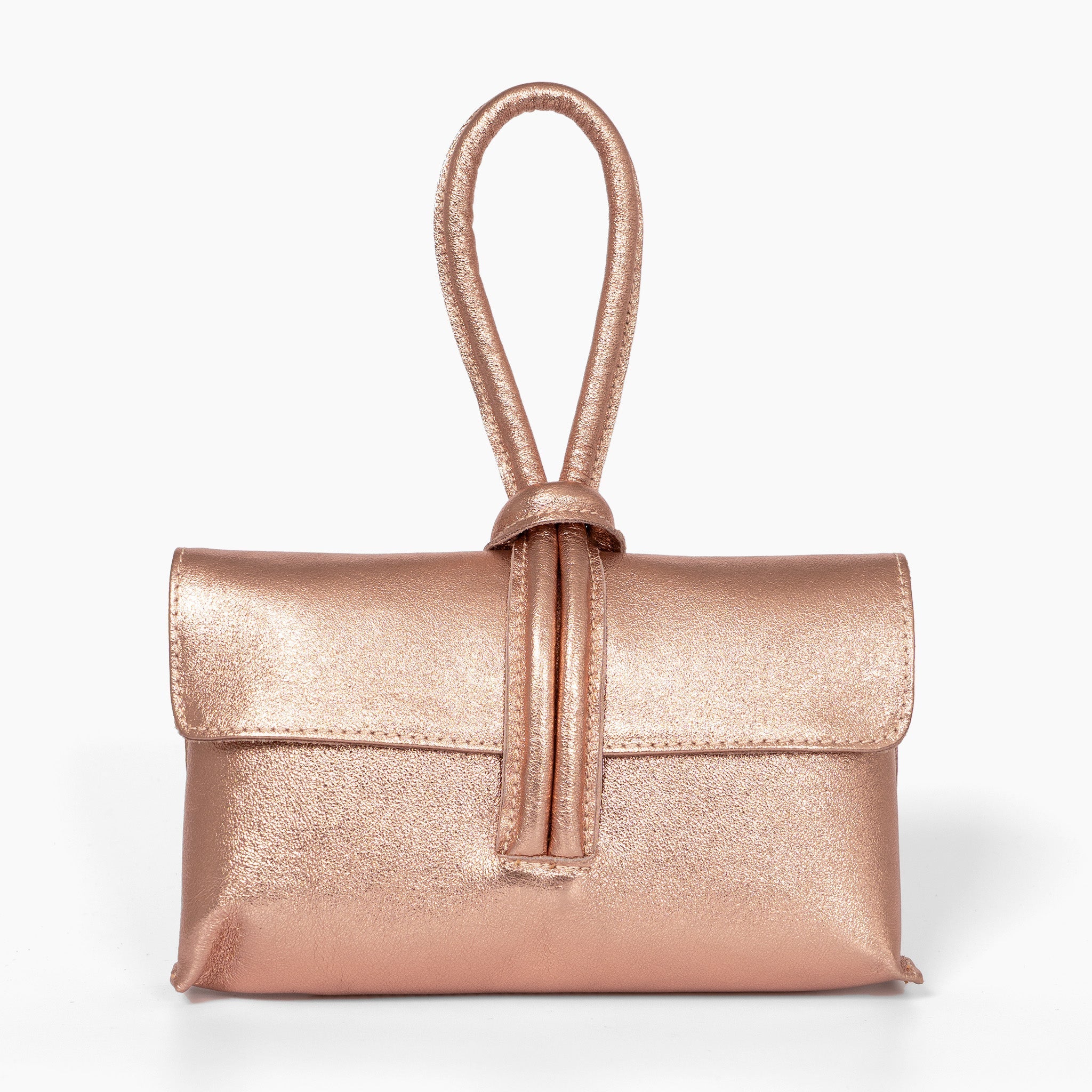 trixie-rose-gold-metallic-clutch-bag-front-view
