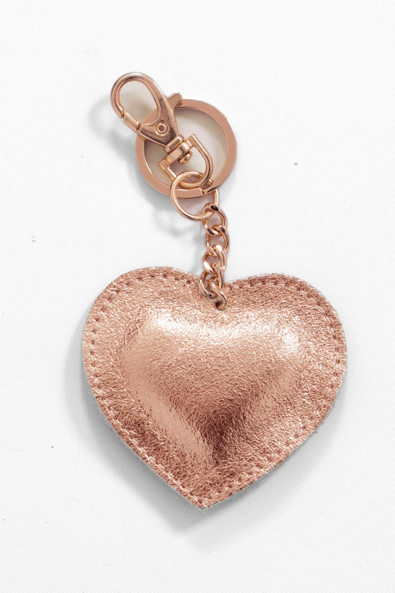 Valentina-Love-heart-Italian-Leather-Keyring-in-Peach-Gold