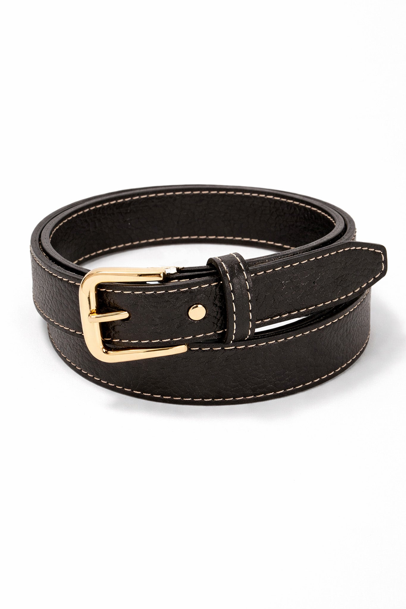 Cooper Italian Leather 3cm Belt - Black, Pebbled