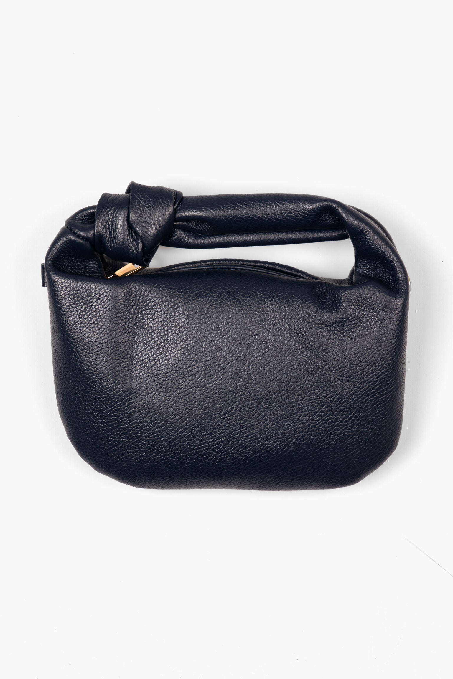 colby-navy-blue-pebbled-italian-leather-small-hobo-bag-front-view