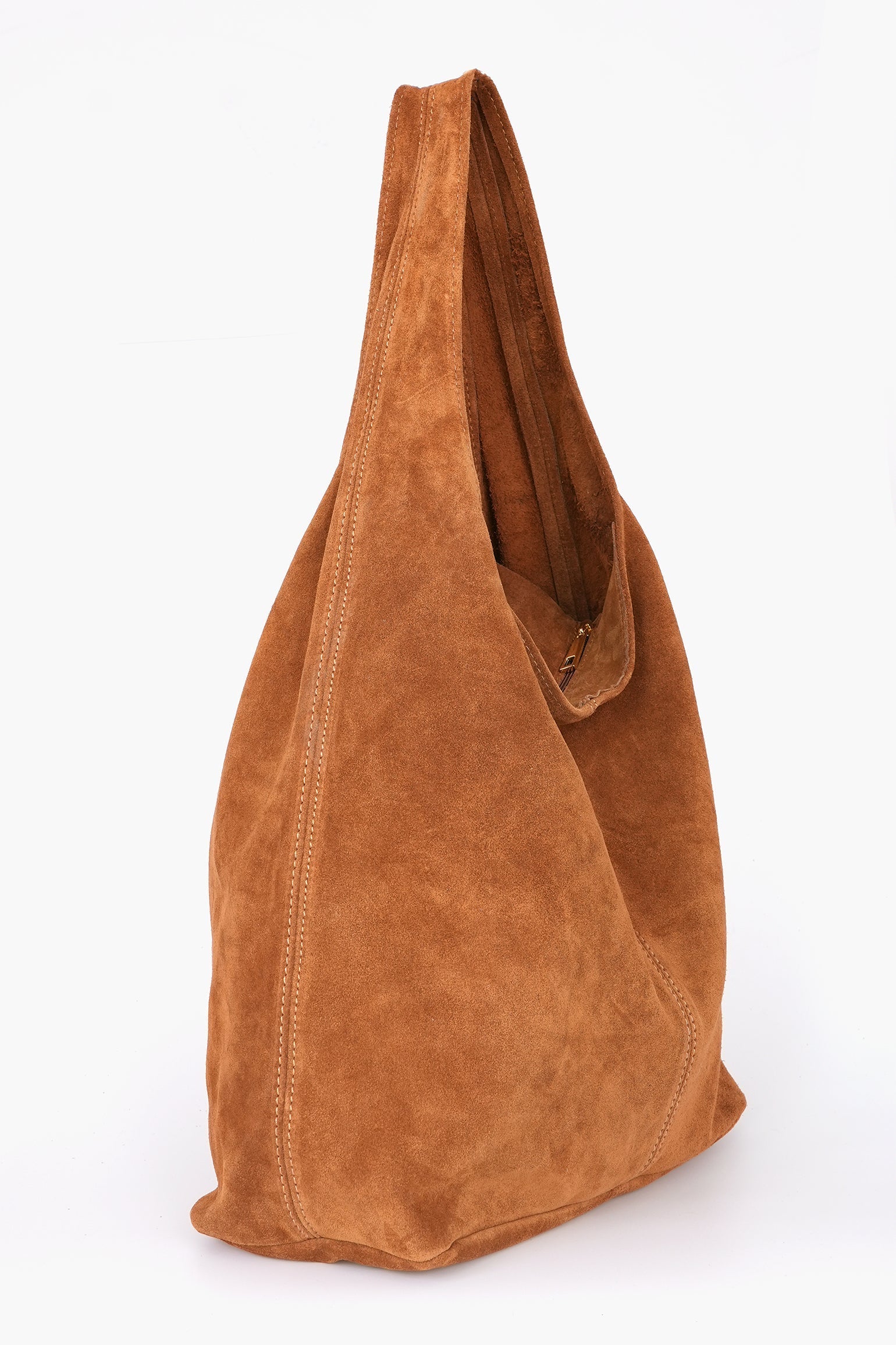 Ridley-Italian-Suede-Leather-Shoulder-Bag-in-Tan-Side