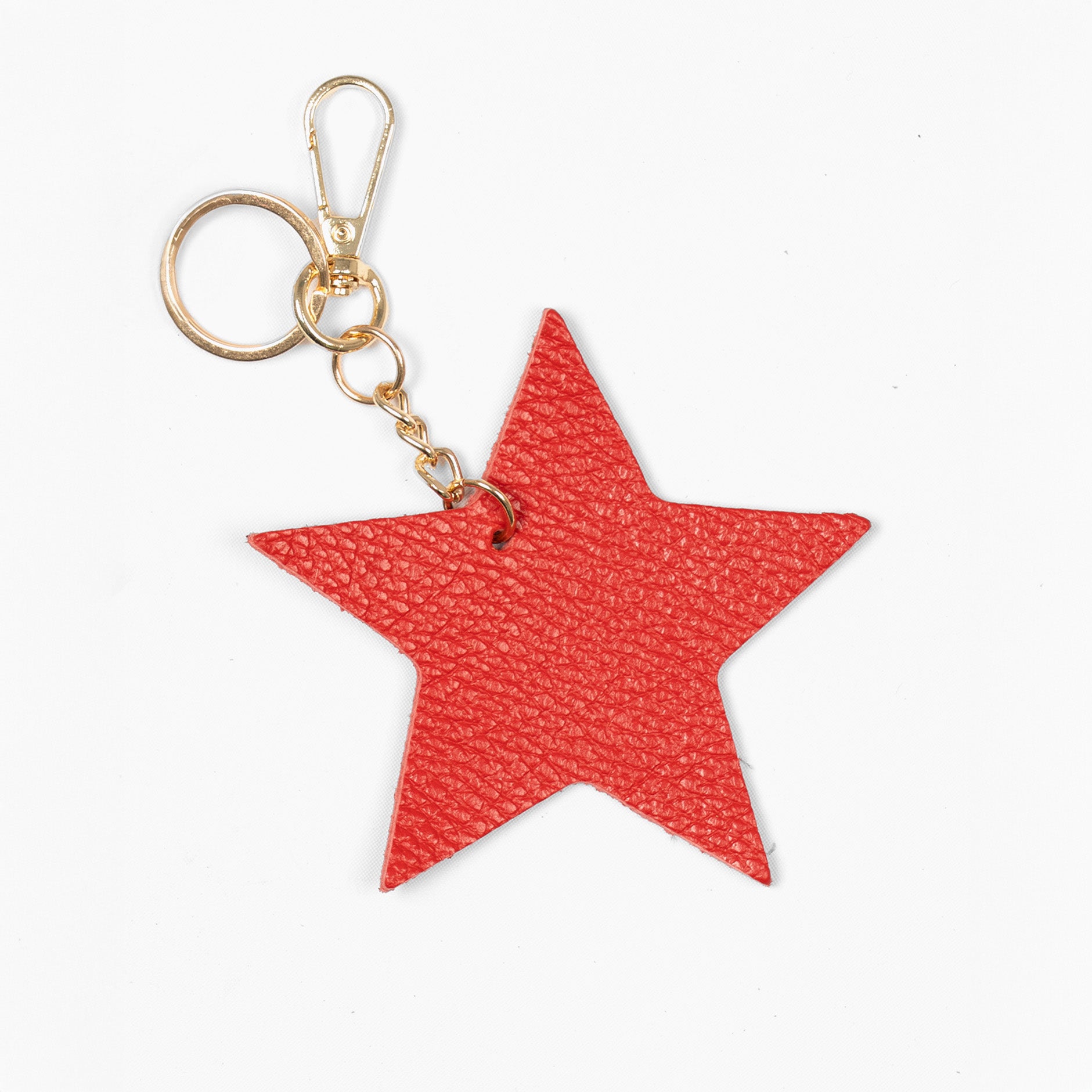 delta-red-pebbled-italian-leather-star-keyring-clip-on