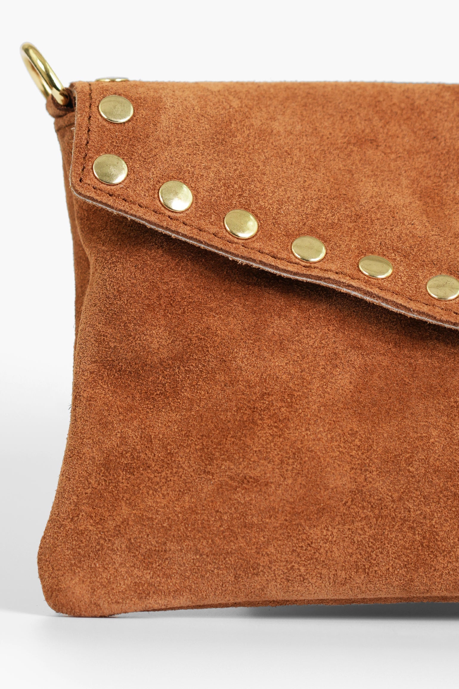 ari-italian-suede-leather-studded-envelope-clutch-tan-close-up