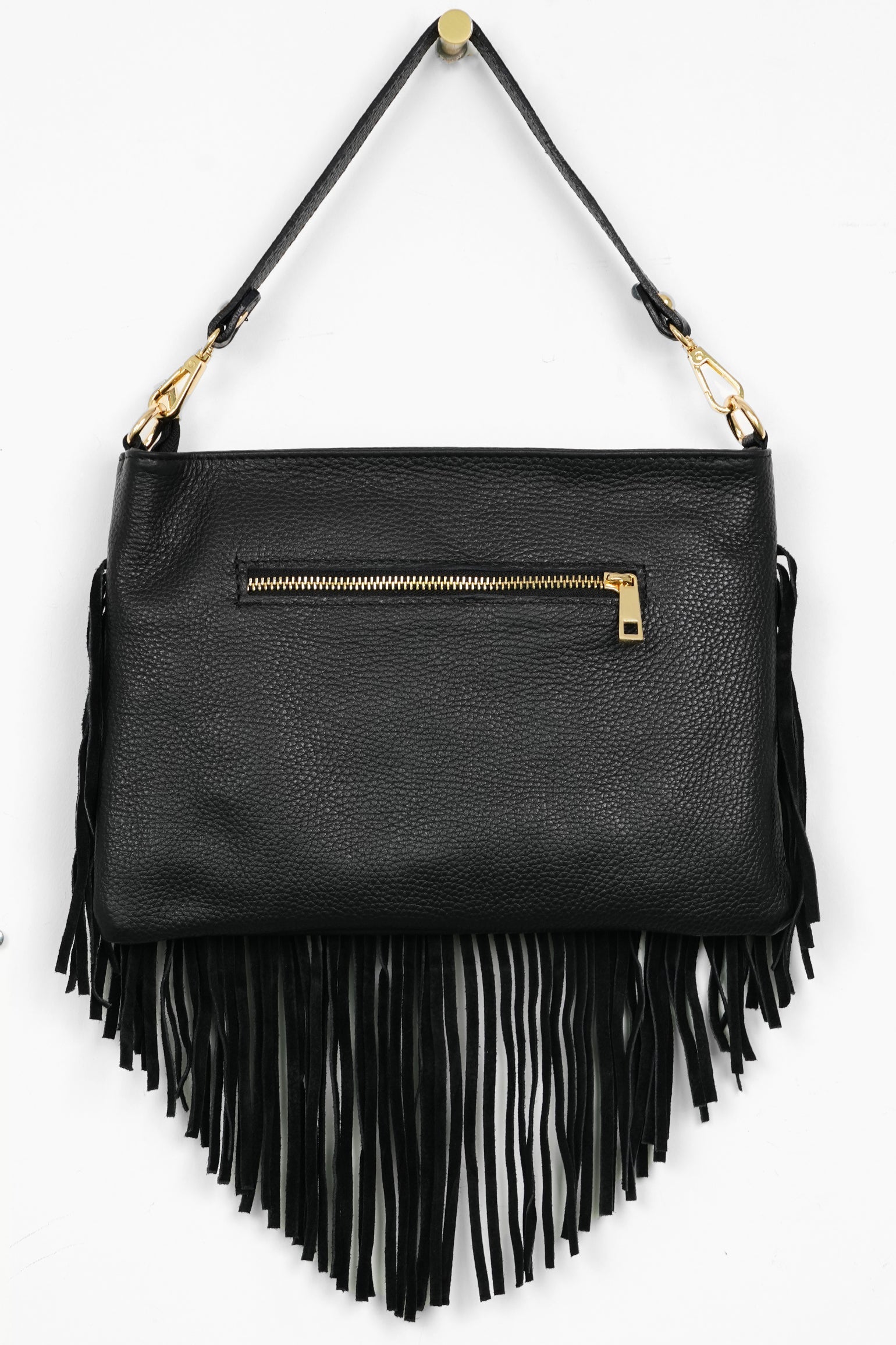 Suede-Fringed-Crossbody-Bag-Italian-Leather-in-Black-Back