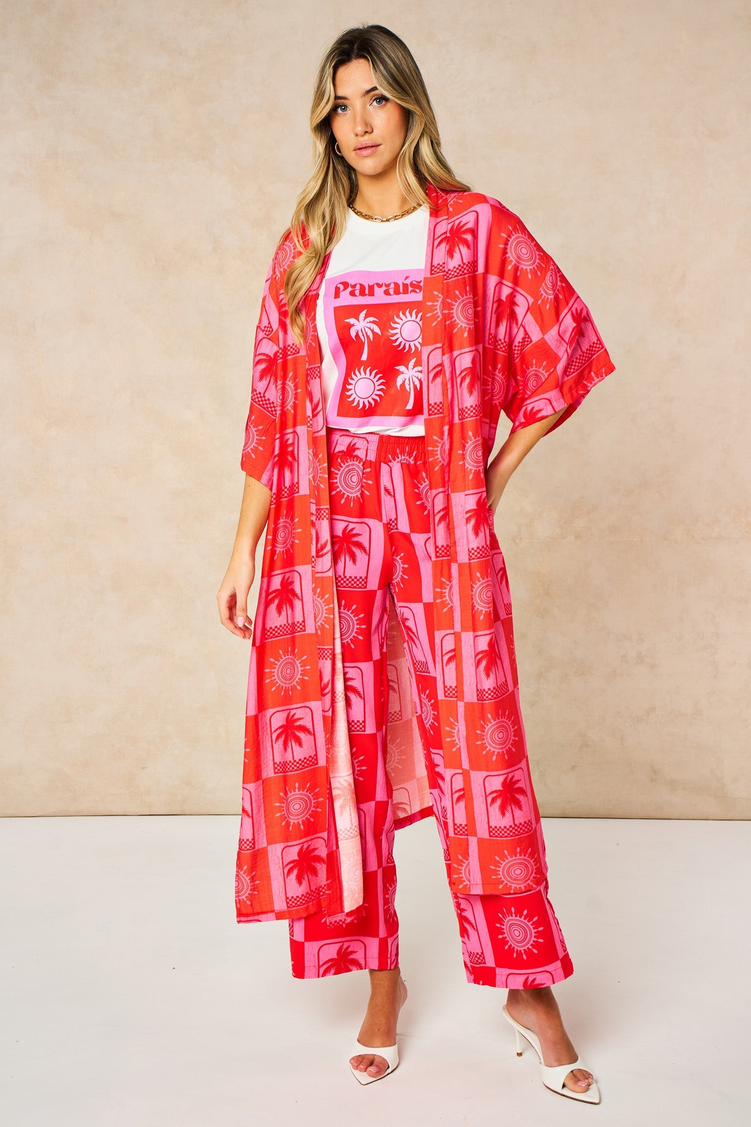 Sun-&-Palm-Tree-Long-Kimono-in-Hot-Pink
