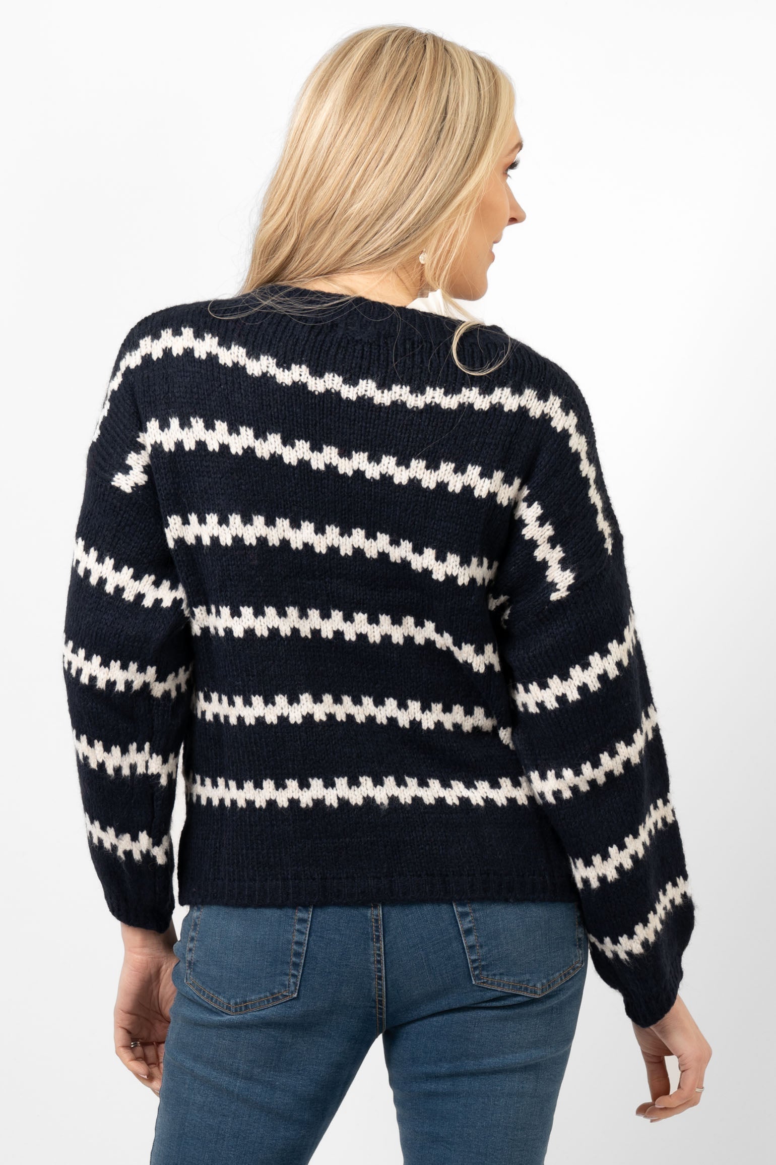 kennedy-wool-blend-jumper-navy-blue-cream-wavy-stripe-rear-view-patterned