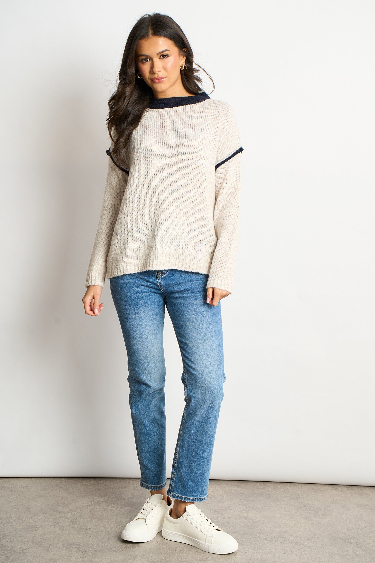 Contrast-Stitch-Italian-Wool-Blend-Jumper-in-Cream-Full-Model