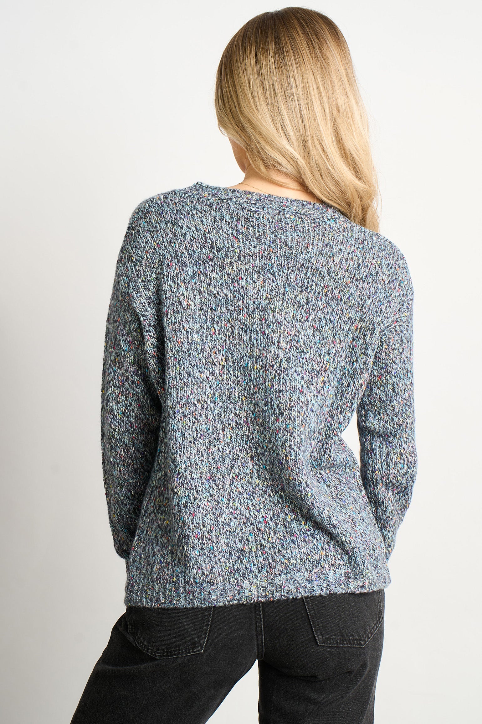 Flecked-Italian-Wool-Blend-Jumper-in-Blue-Back-View