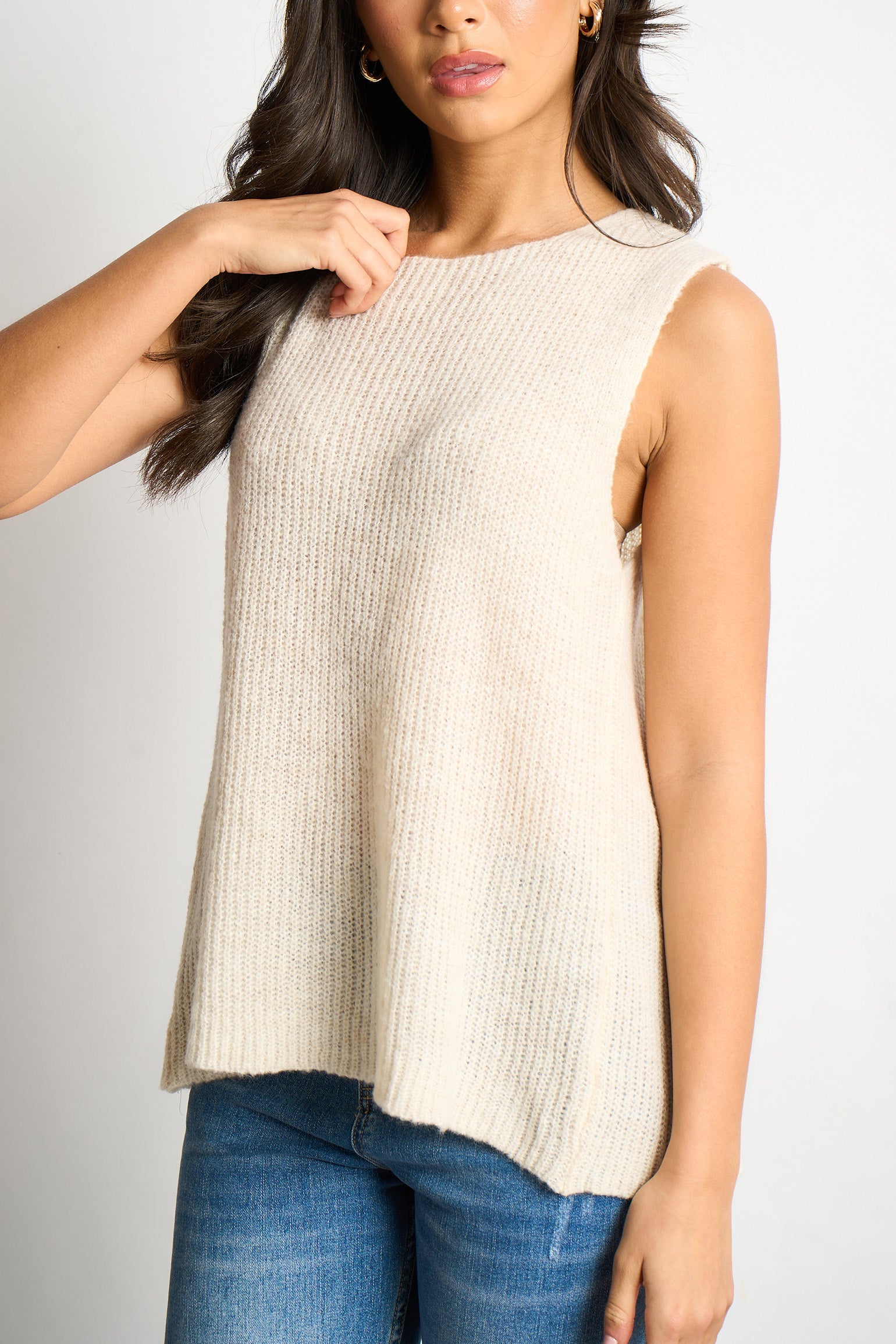 Button-Back-Italian-Wool-Blend-Tank-Top-in-Cream-Side-View
