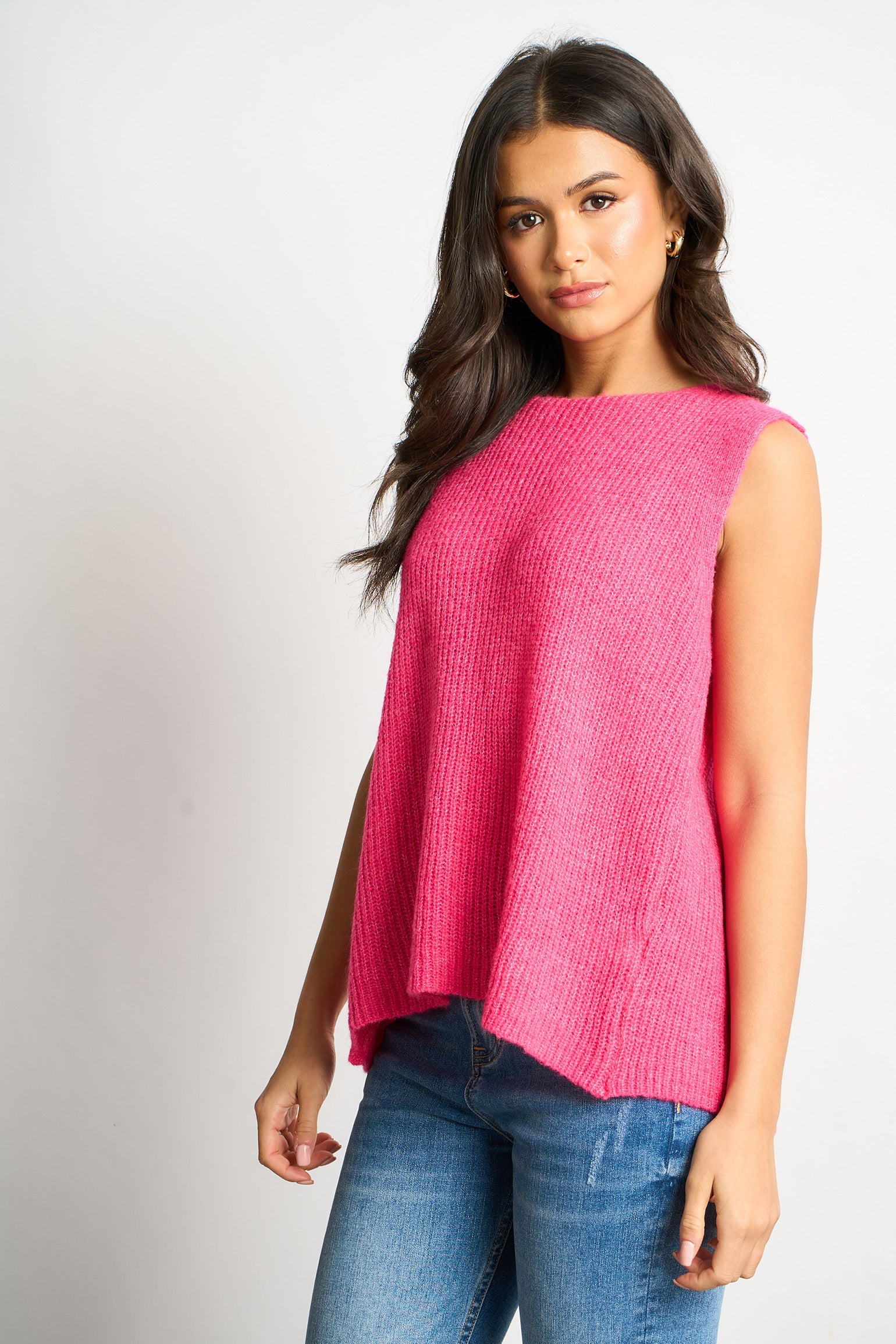 Button-Back-Italian-Wool-Blend-Tank-Top-in-Pink-Side-View