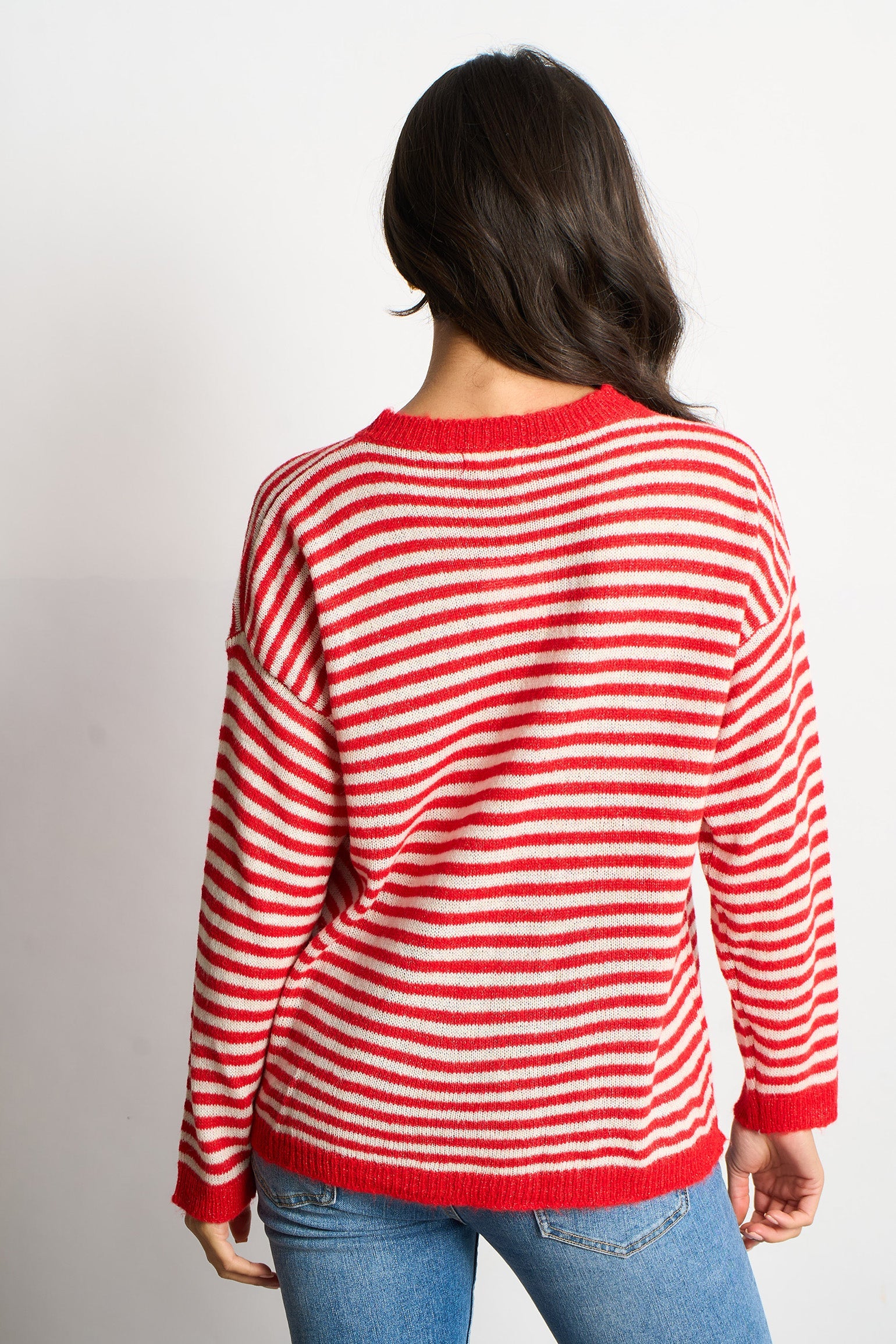 Striped-Italian-Wool-Blend-Knitted-Jumper-in-Red-back