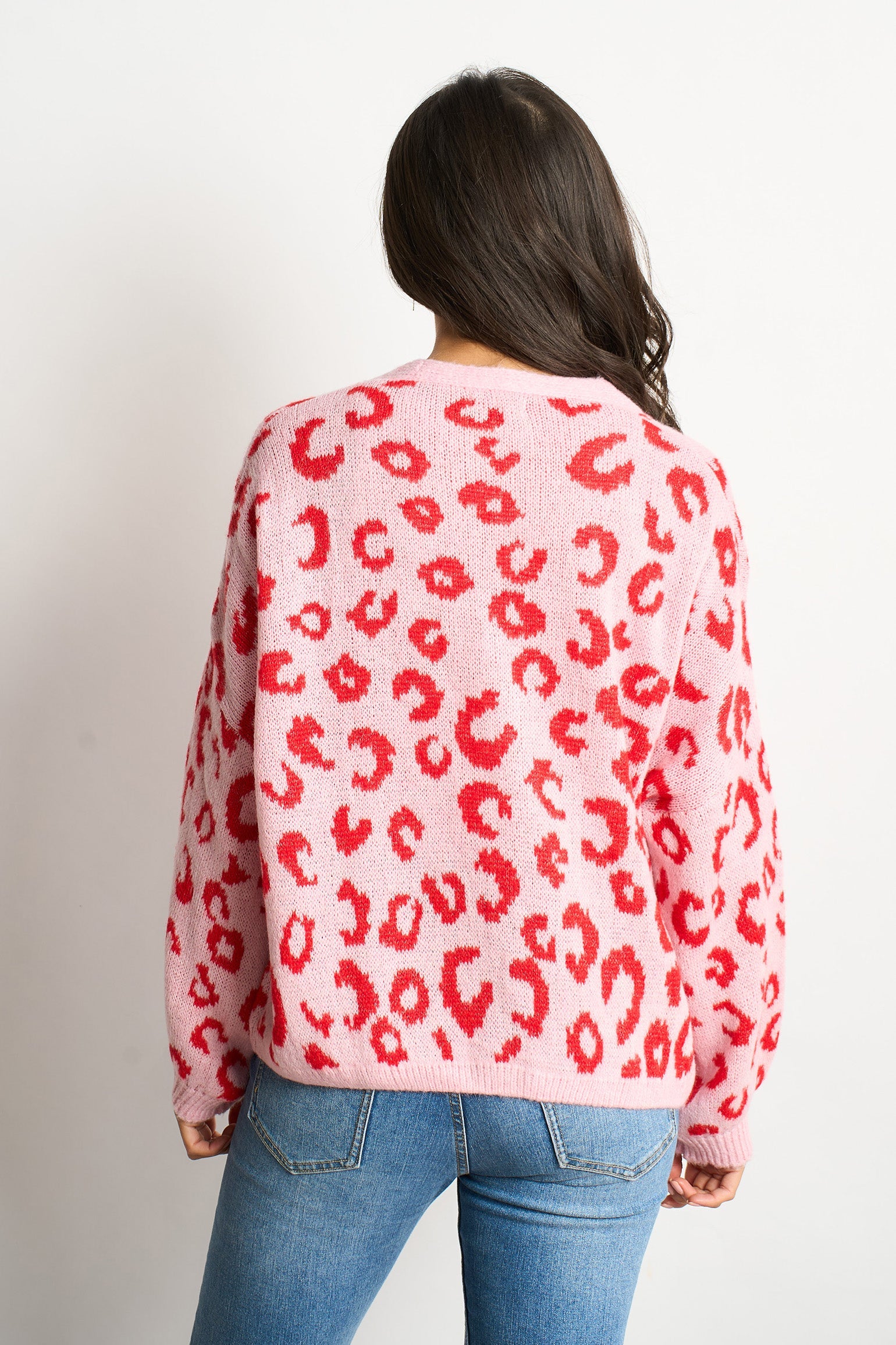 Leopard-Print-Italian-Wool-Blend-Cardigan-in-Pink-Red-Back