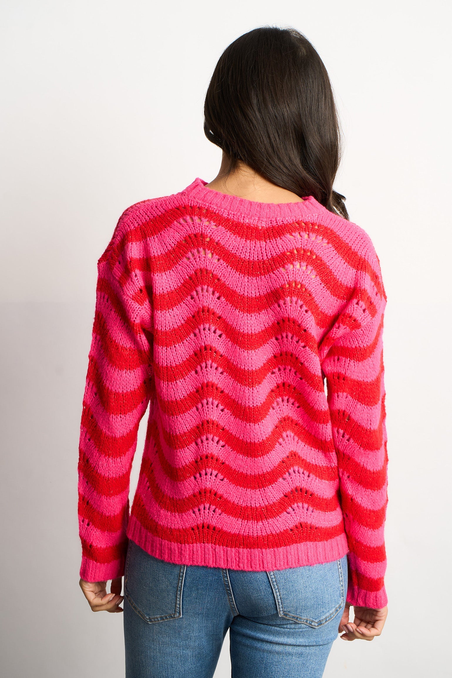 Wave-Stripe-Scalloped-Italian-Wool-Blend-Jumper-in-Pink/Red-back