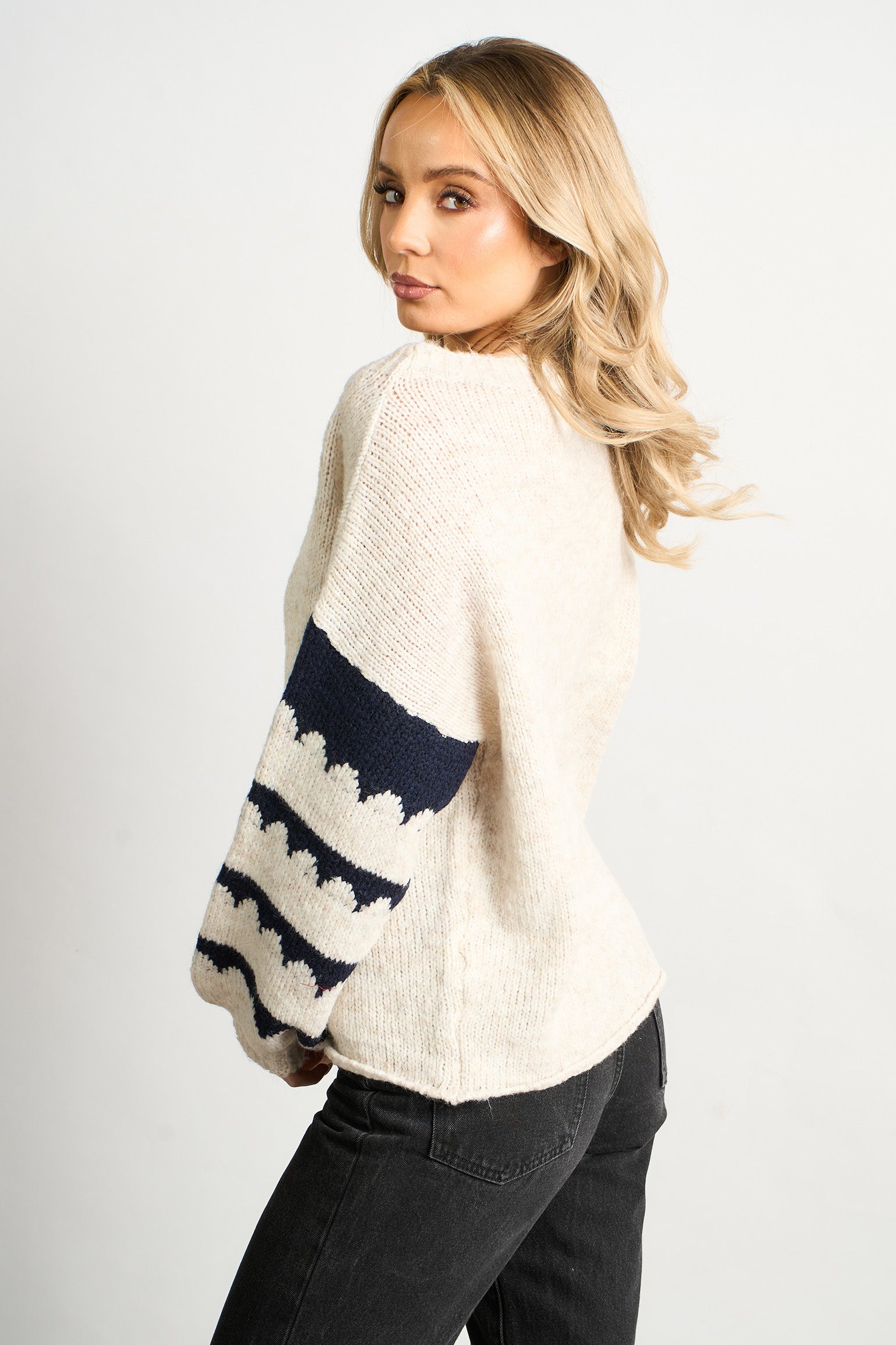 Striped-Sleeve-Italian-Wool-Blend-Jumper-in-Cream-Navy-side