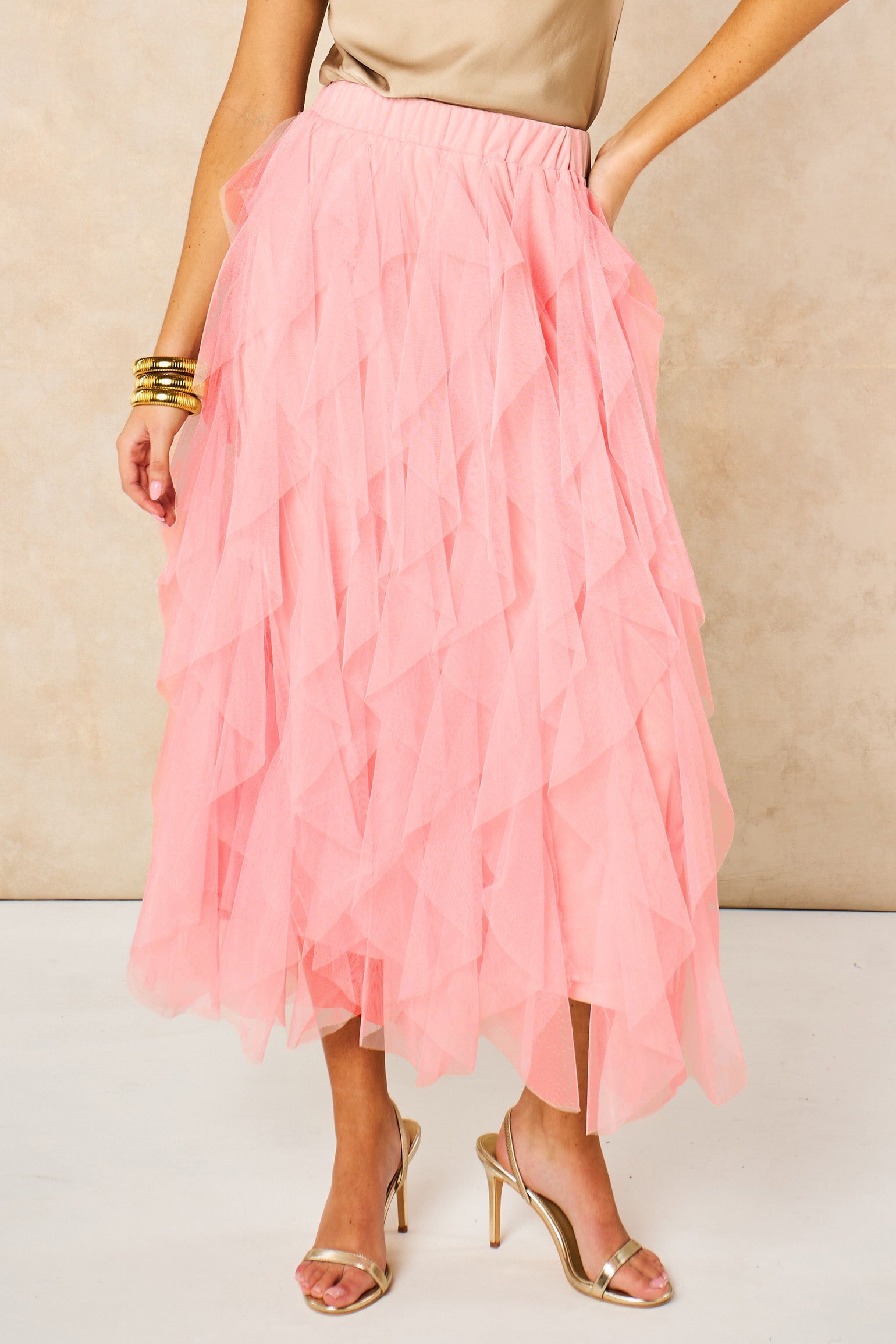 Layla-Pink-Layered-Tulle-Maxi-Skirt-Front
