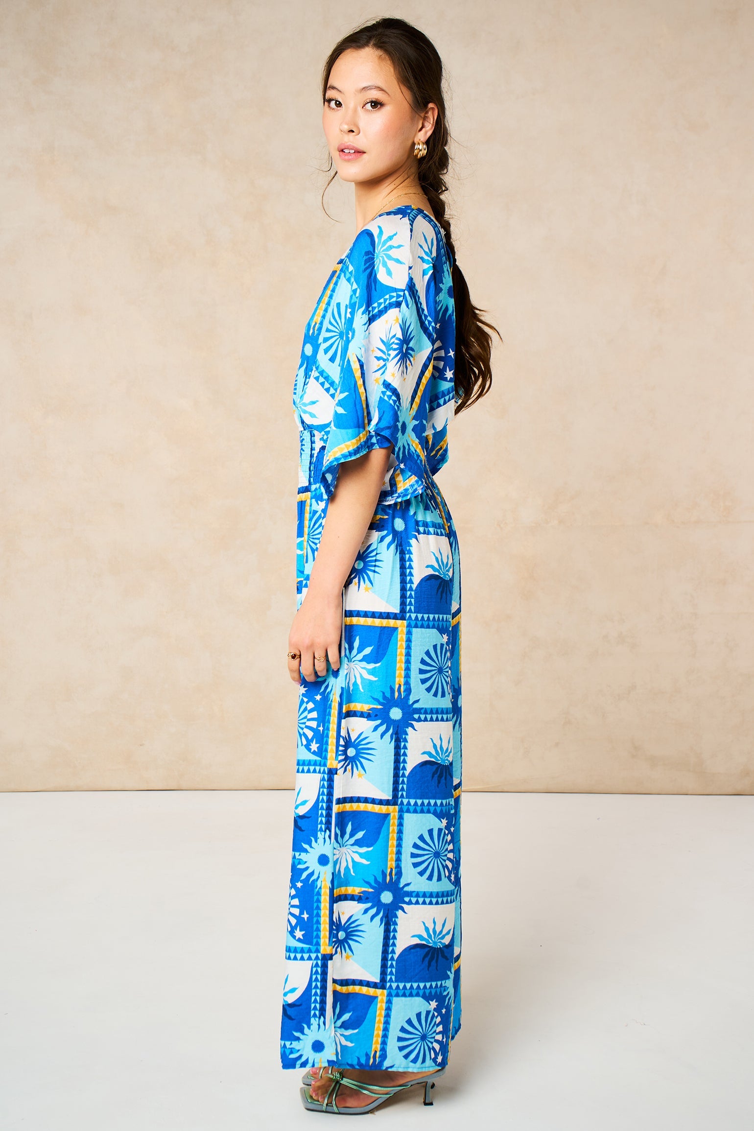 Sun-Checkerboard-V-Neck-Jumpsuit-in-Blue-Side
