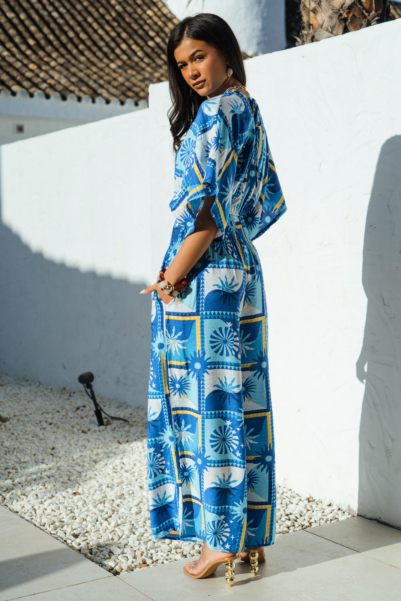 Sun-Checkerboard-V-Neck-Jumpsuit-in-Blue