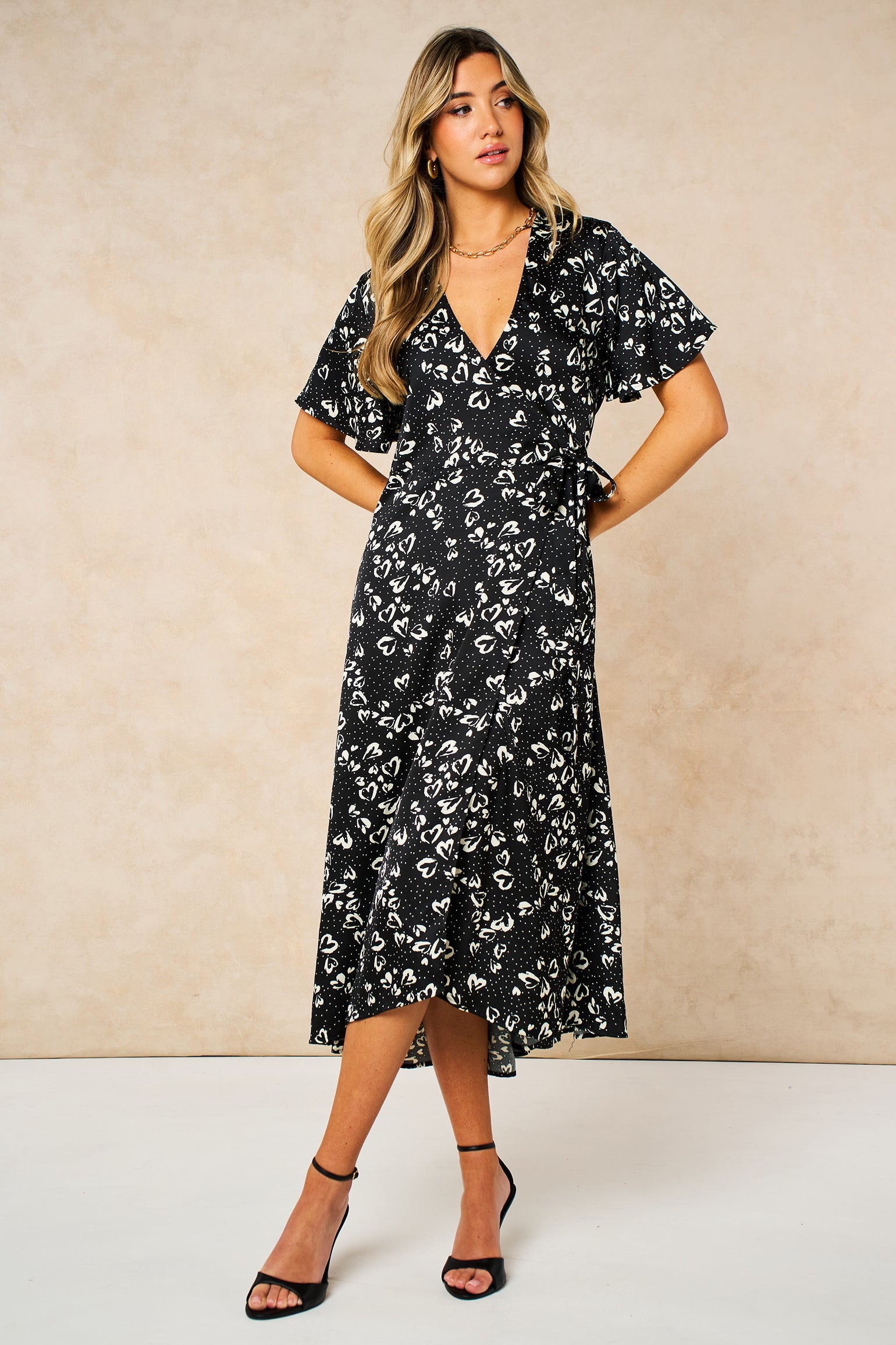 Love-Hearts-Midaxi-Wrap-Dress-in-Black-Front
