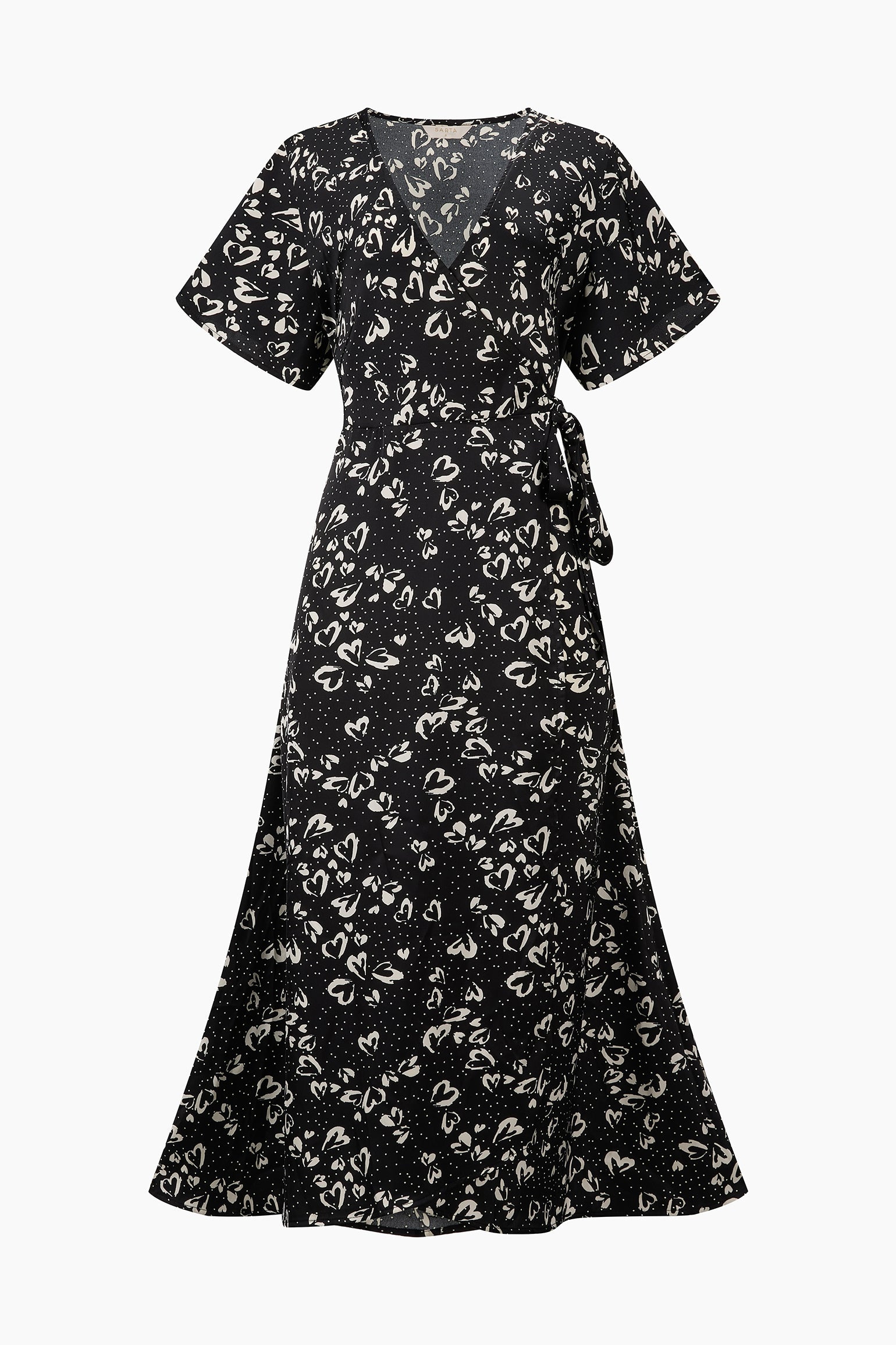 Love-Hearts-Midaxi-Wrap-Dress-in-Black-Front