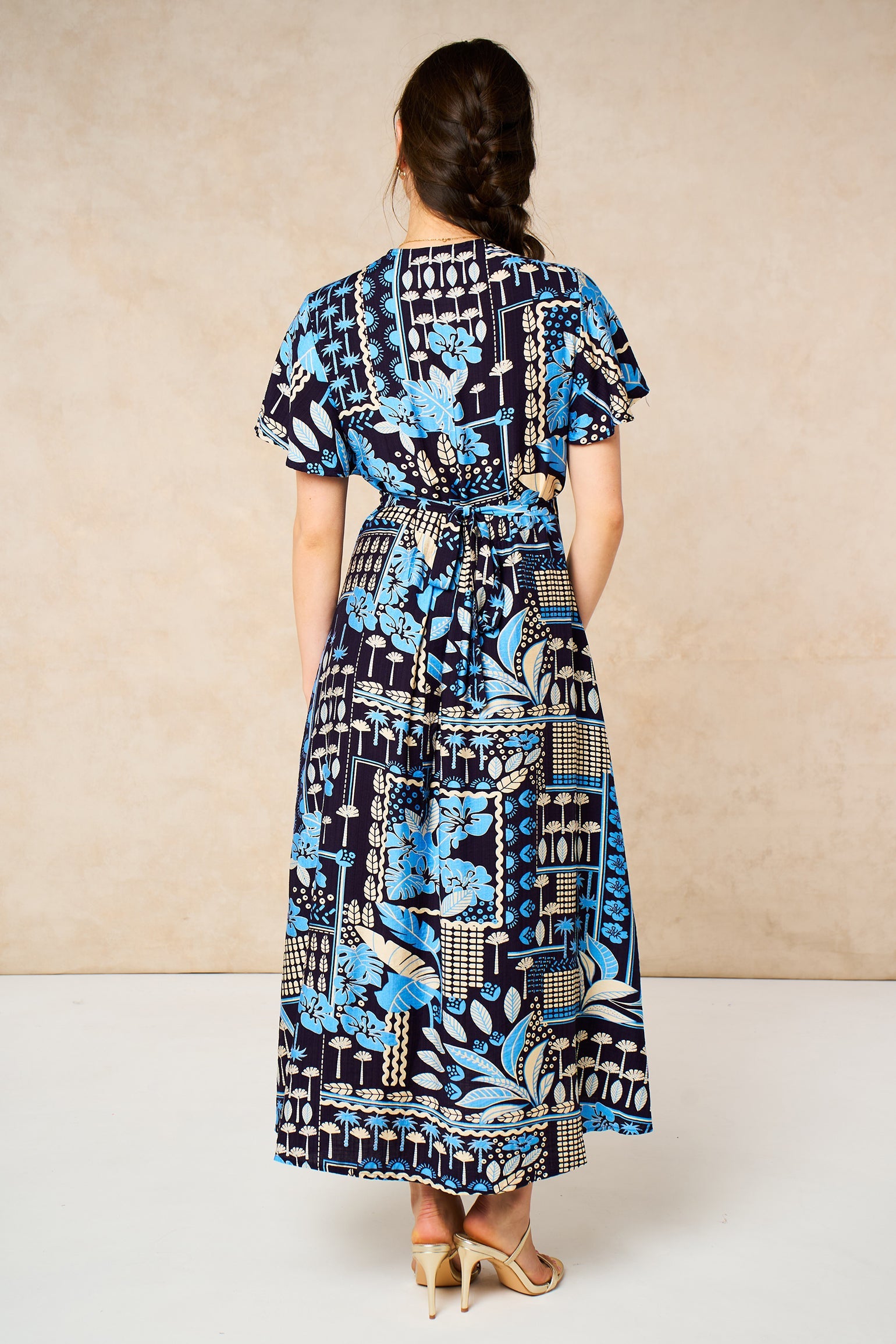 Tile-Print-Midaxi-Wrap-Dress-in-Navy-Blue-back