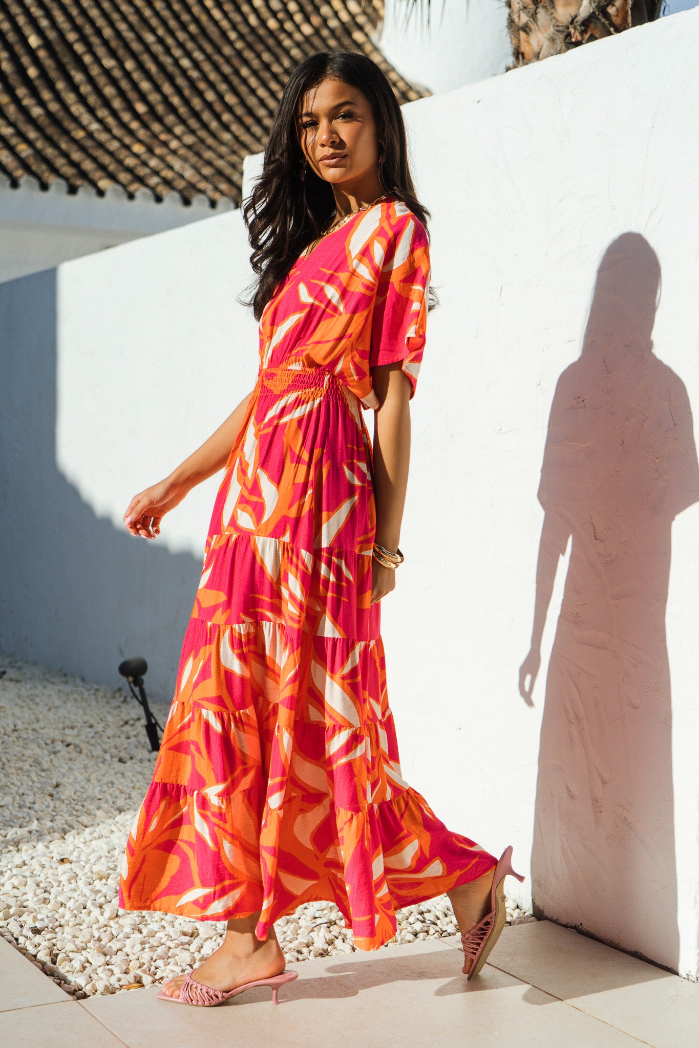 Tropical-Floral-Maxi-Kaftan-Dress-in-Hot-Pink