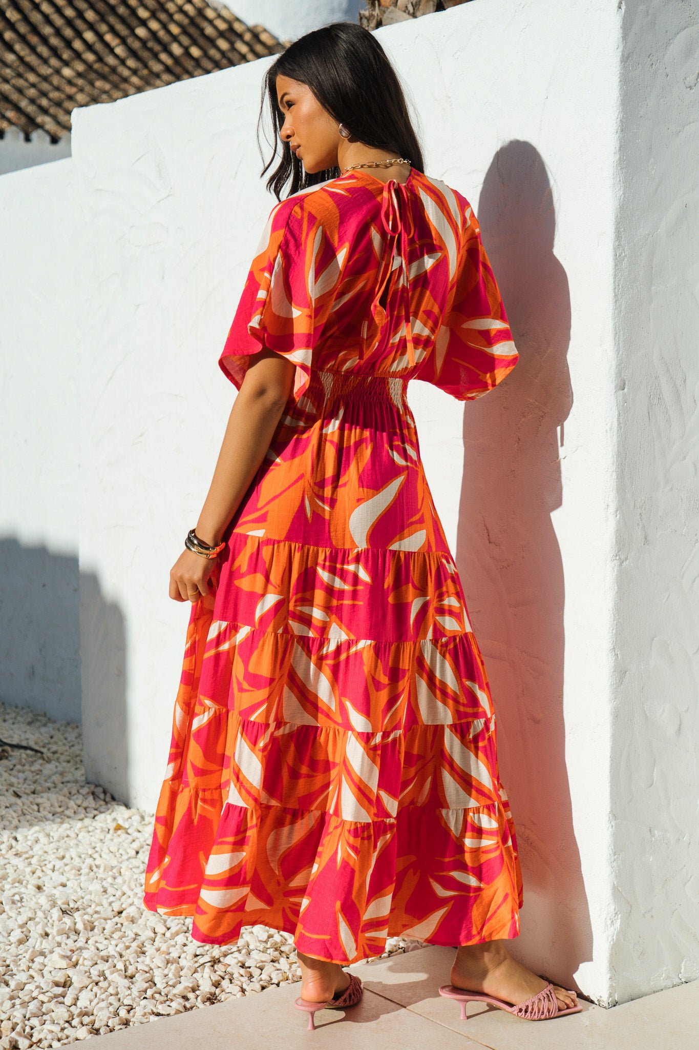 Tropical-Floral-Maxi-Kaftan-Dress-in-Hot-Pink