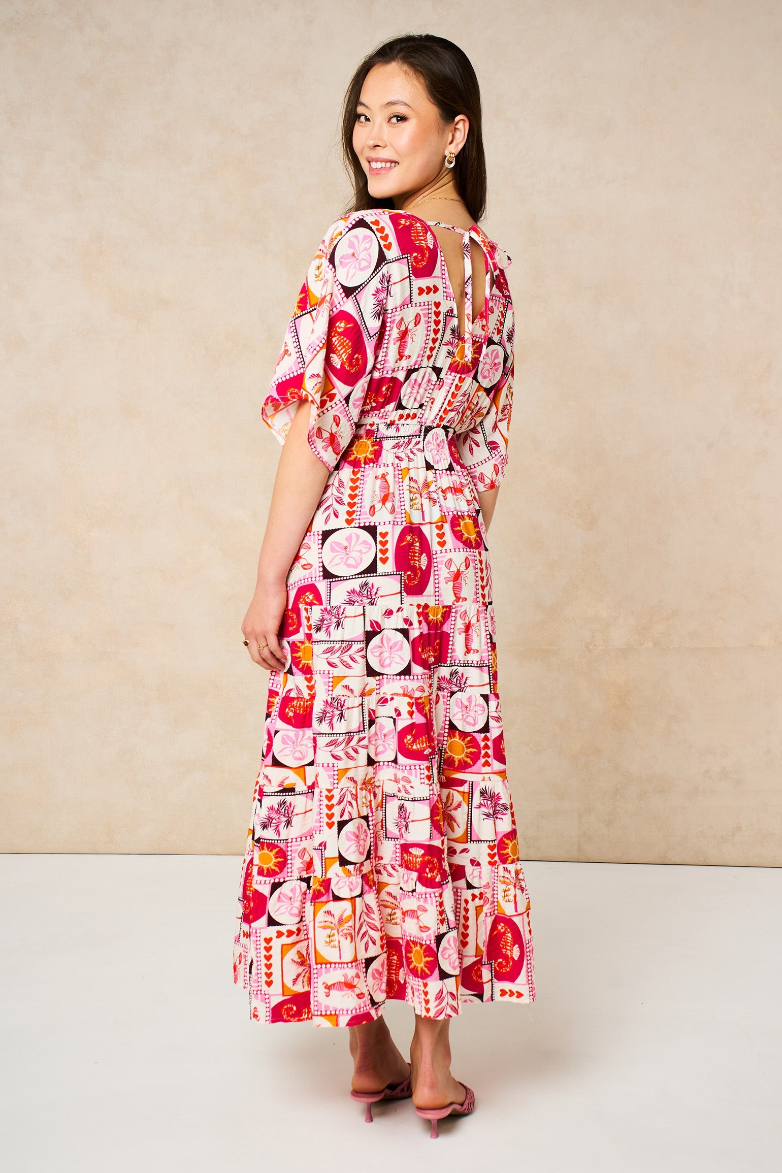 Postcard-Print-Maxi-Kaftan-Dress-in-Pink-back