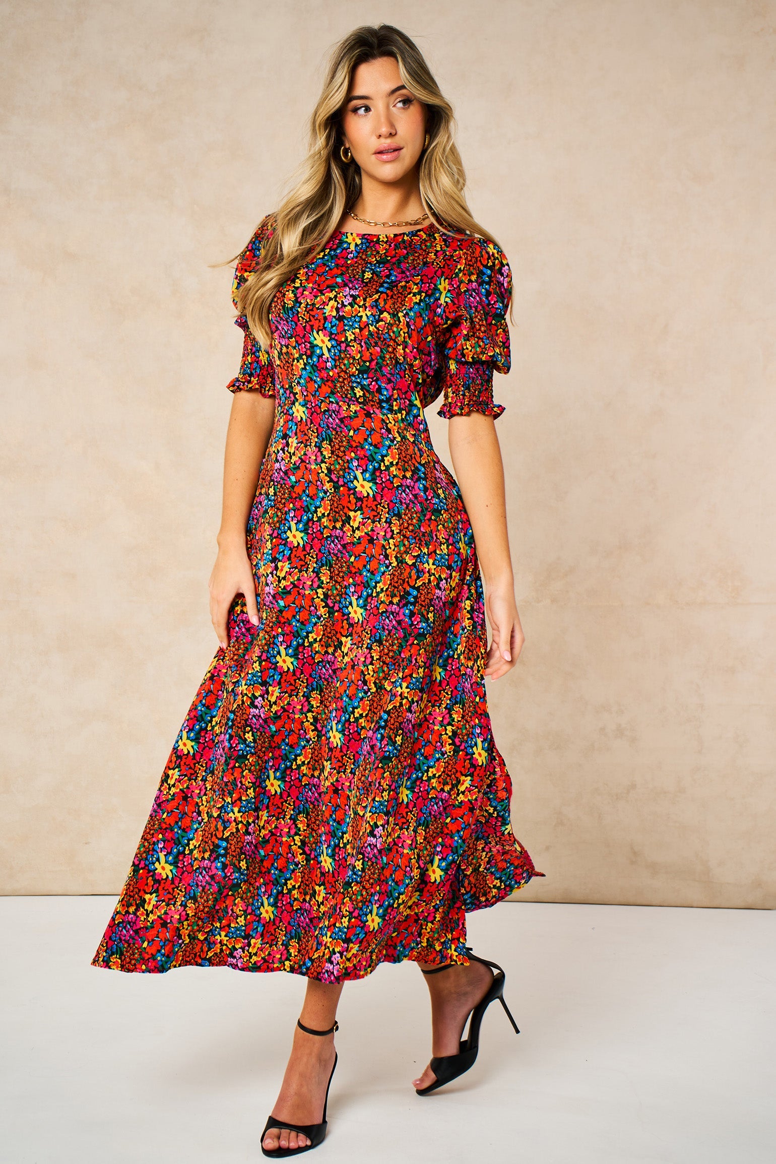 Ditsy-Floral-Midi-Tea-Dress-in-Multi-product-styled