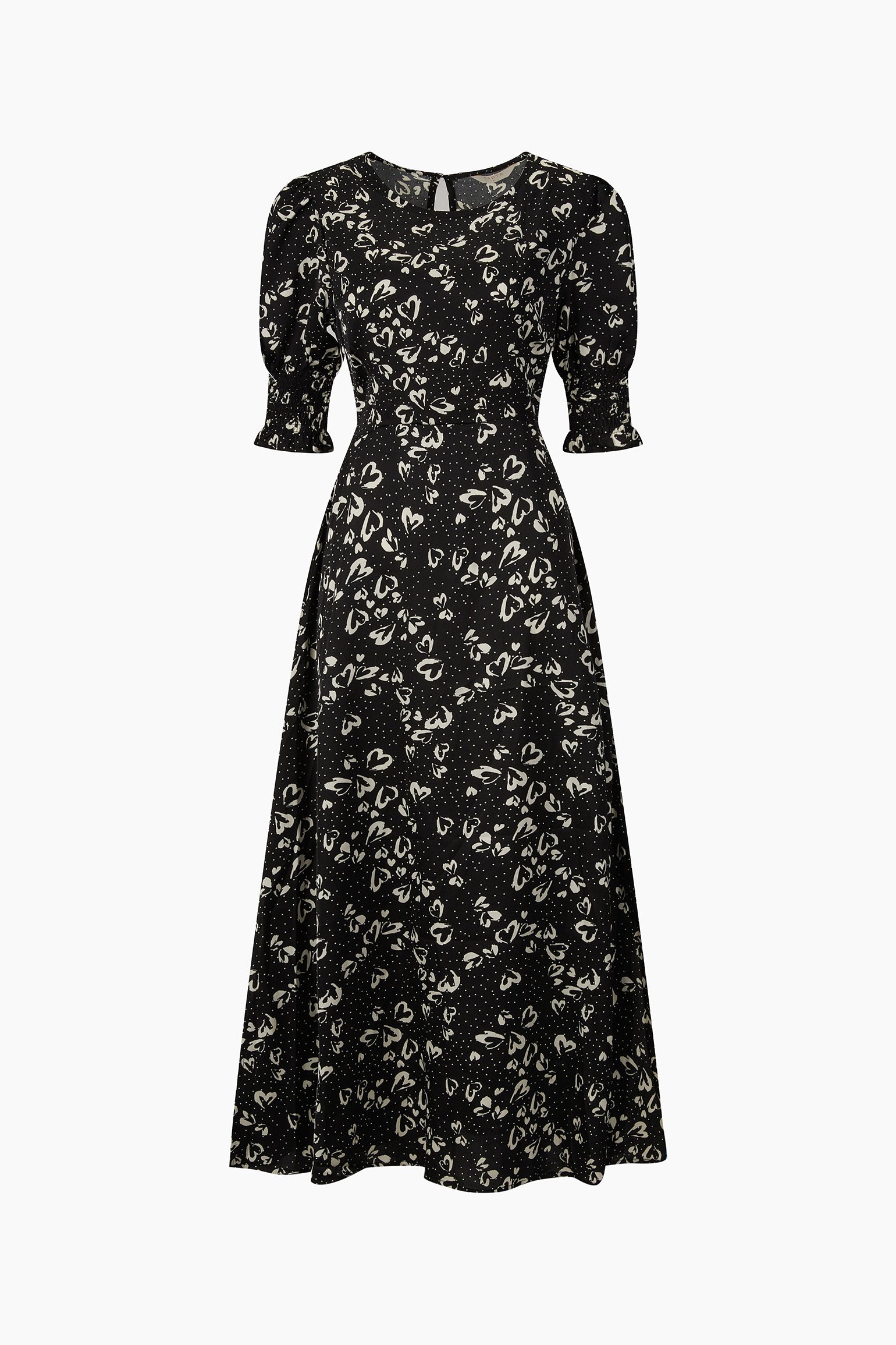 Love-Hearts-Midi-Tea-Dress-in-Black-product-image