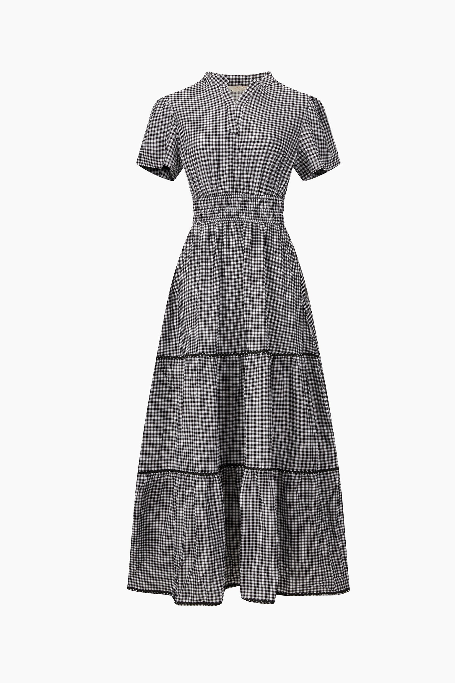 Gingham-Tiered-Maxi-Dress-in-Black-Product-Shot