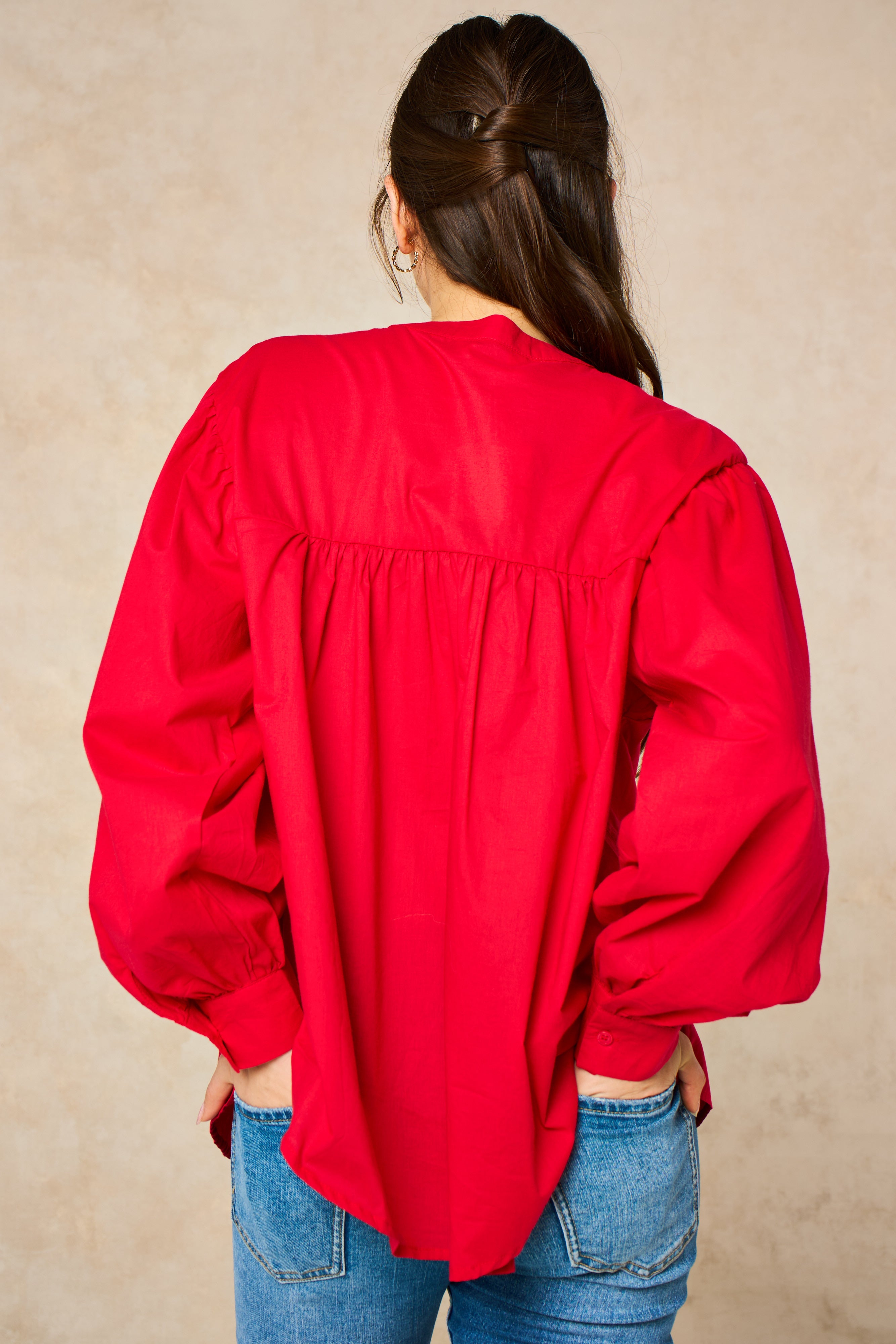 libby-long-sleeve-button-down-cotton-shirt-red-pleated-blouse