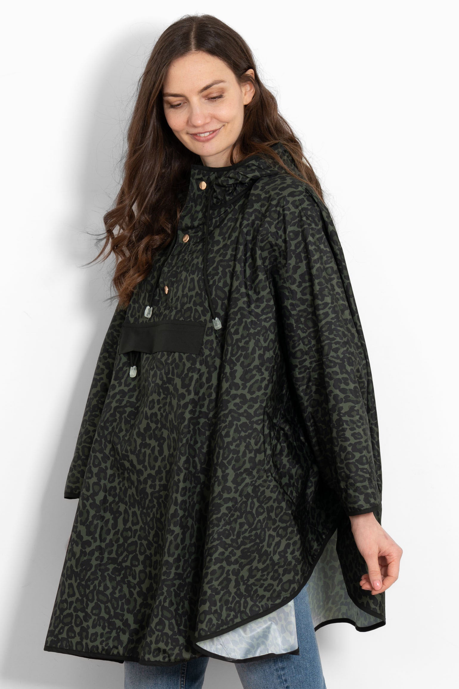 Aspen Rain Poncho - Khaki/Black, Leopard