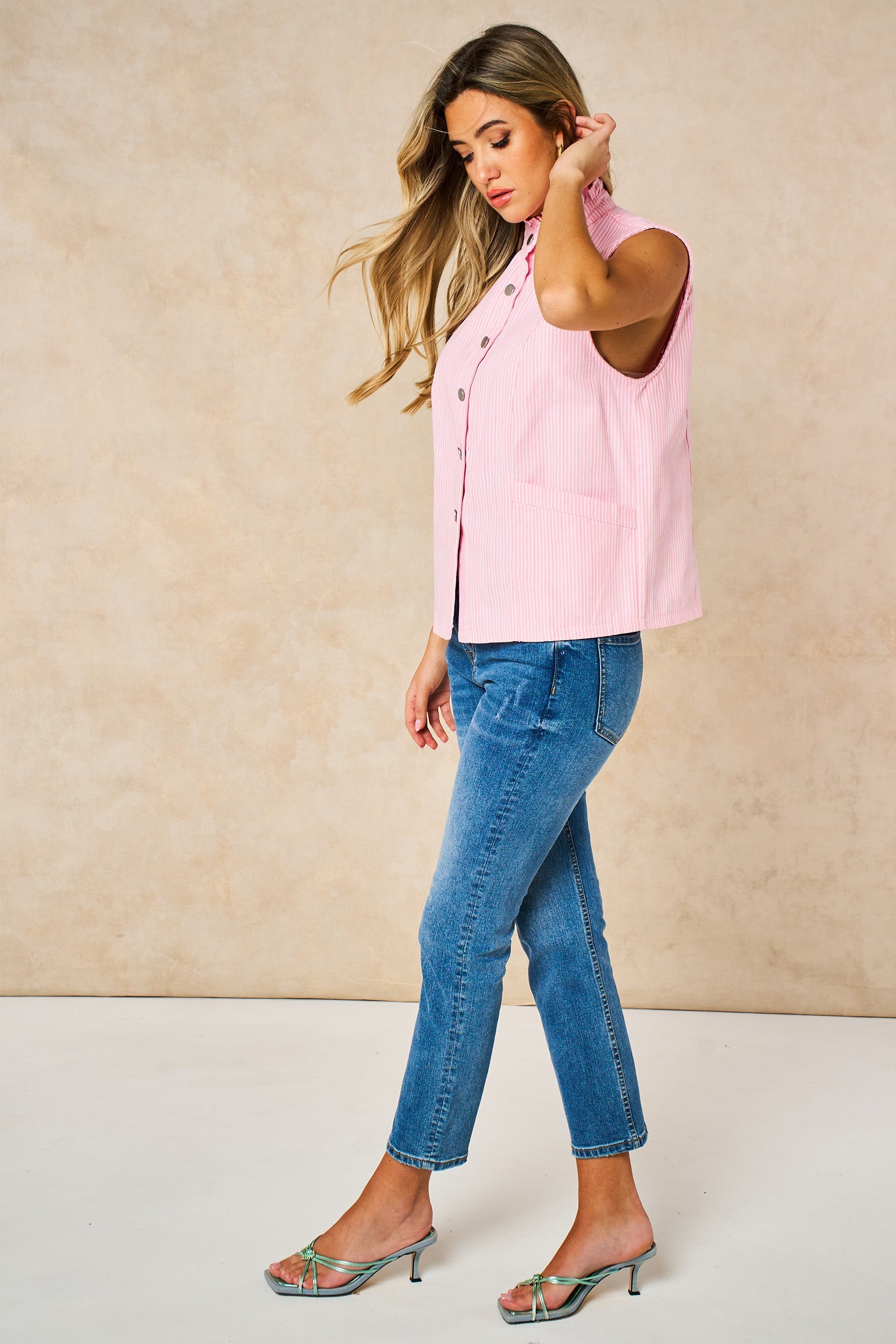 Candy-Stripe-Denim-Gilet-in-Pink-side-side